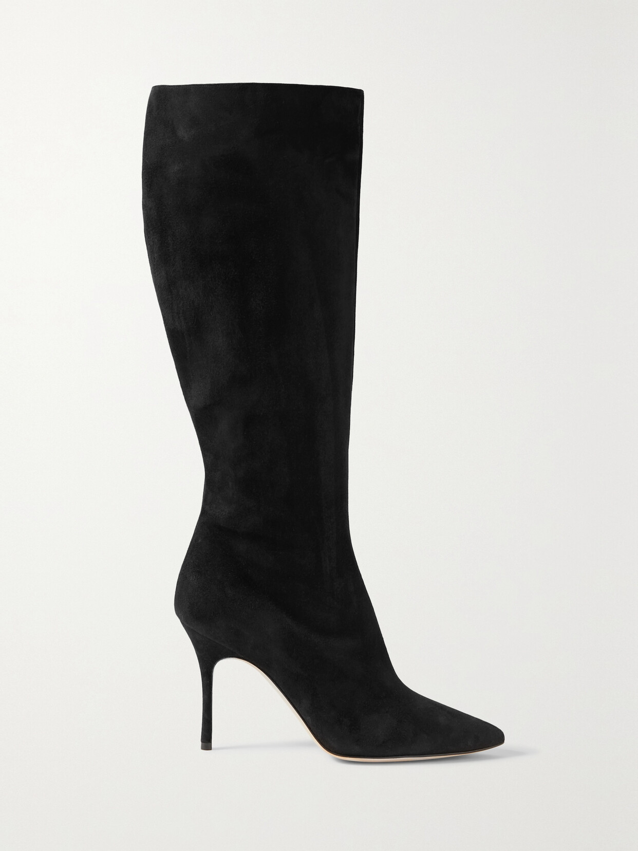Manolo Blahnik Oculara 90 Suede Knee-high Boots In Black