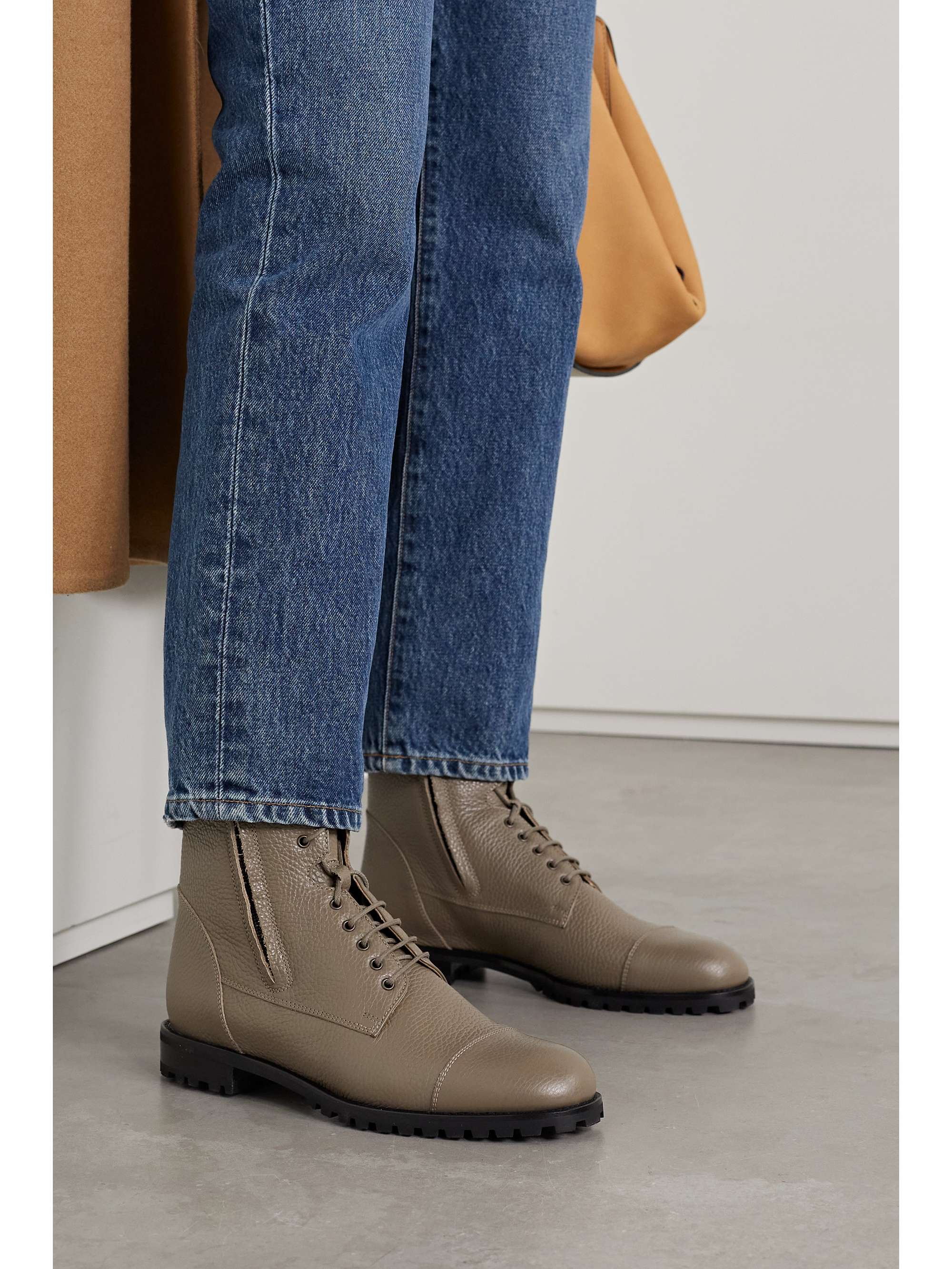 MANOLO BLAHNIK Lugata textured-leather ankle boots