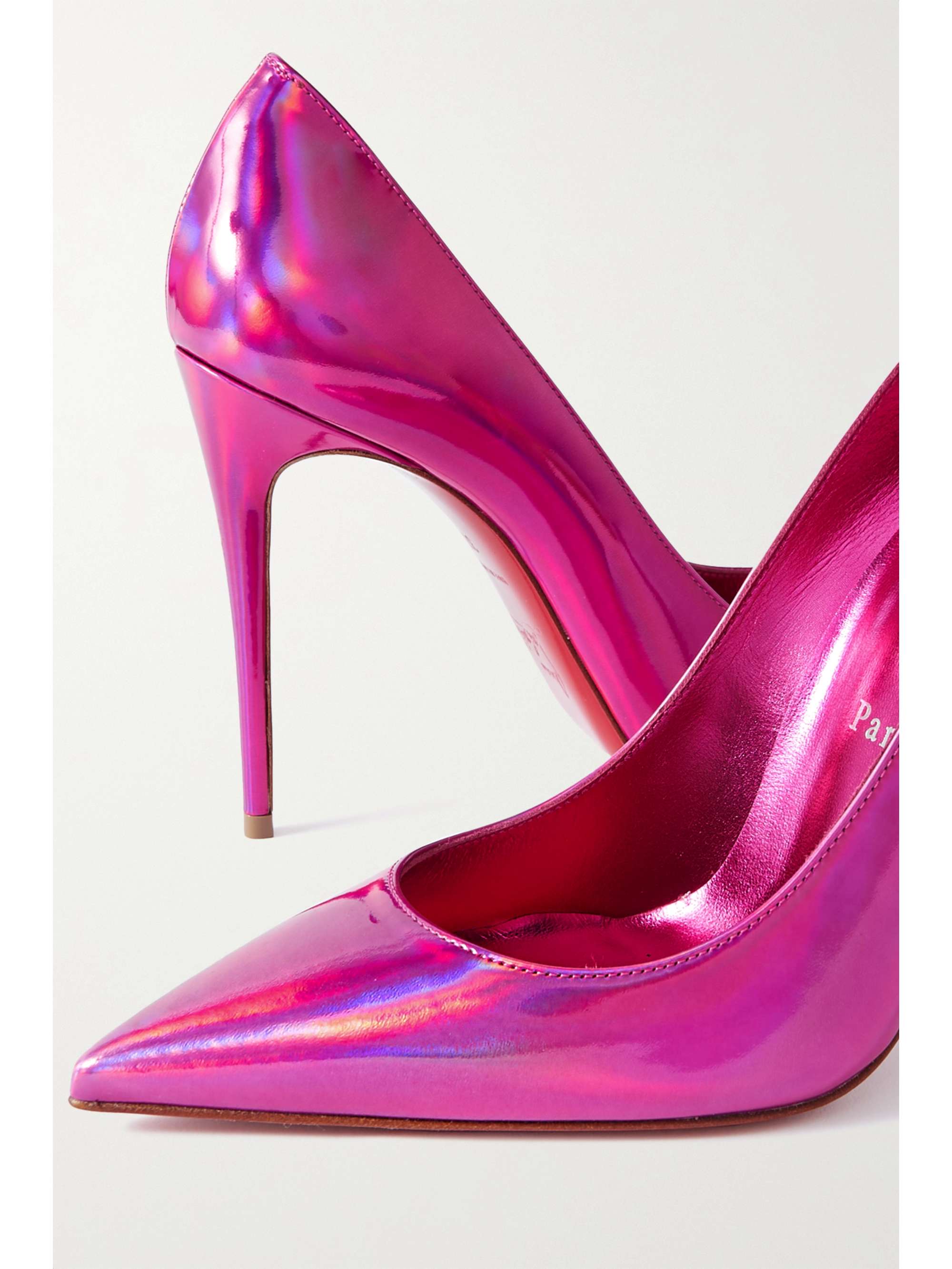 CHRISTIAN LOUBOUTIN Kate 100 iridescent leather pumps | NET-A-PORTER