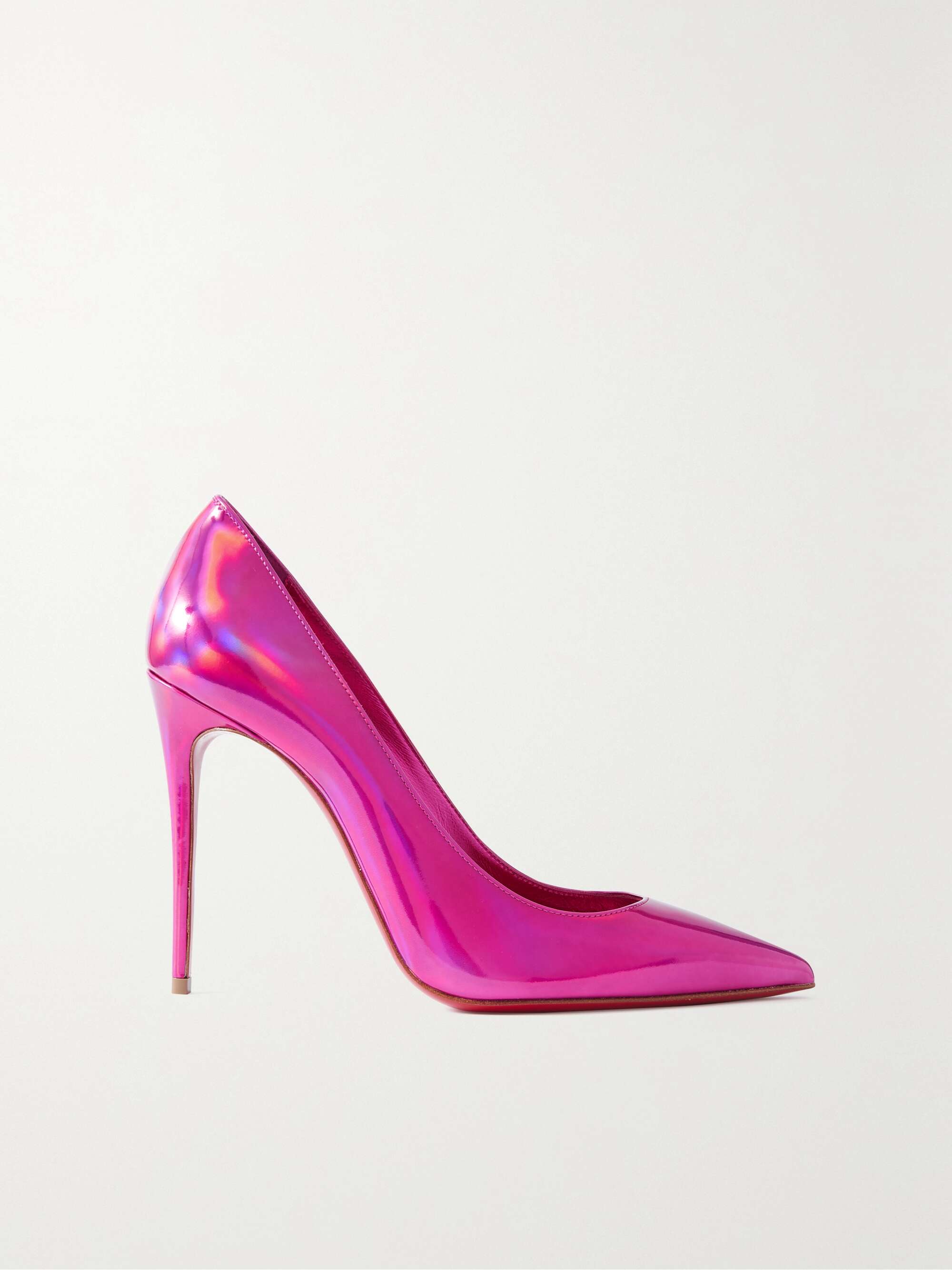 CHRISTIAN LOUBOUTIN Kate 100 iridescent leather pumps | NET-A-PORTER