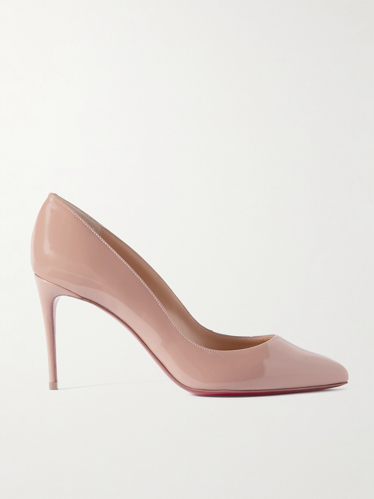 Christian Louboutin Pigalle Follies 85 Patent-leather Pumps In Neutrals