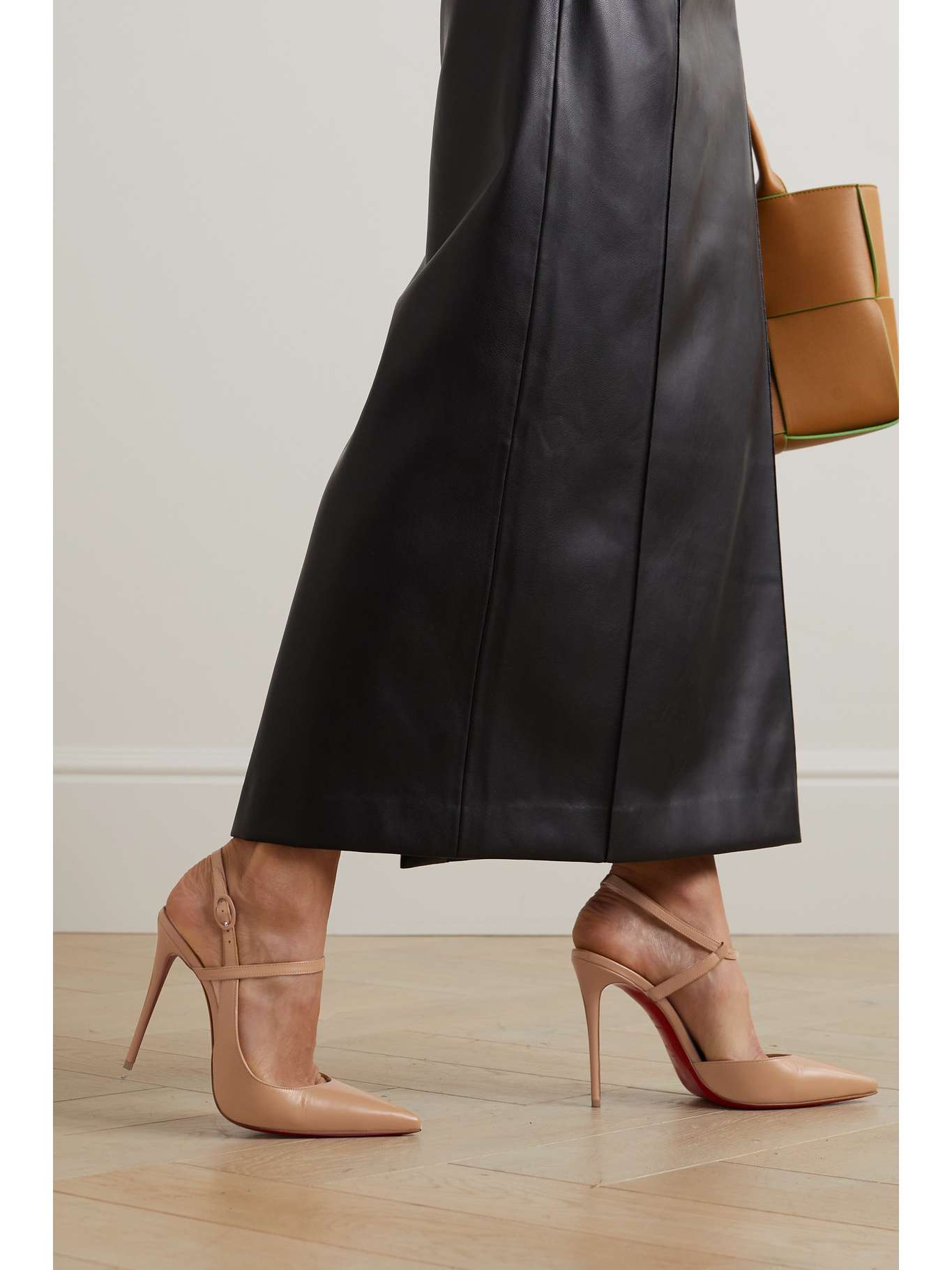 CHRISTIAN LOUBOUTIN Jenlove 100 leather slingback pumps NETAPORTER