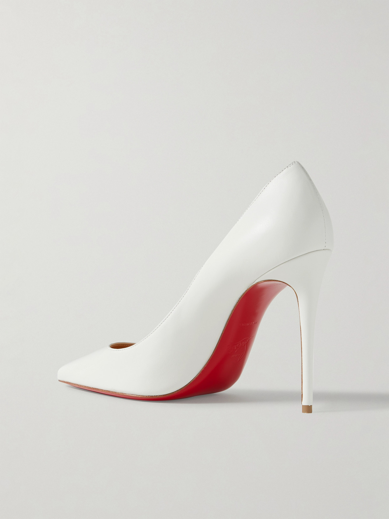 Shop Christian Louboutin Kate 100 Leather Pumps In White