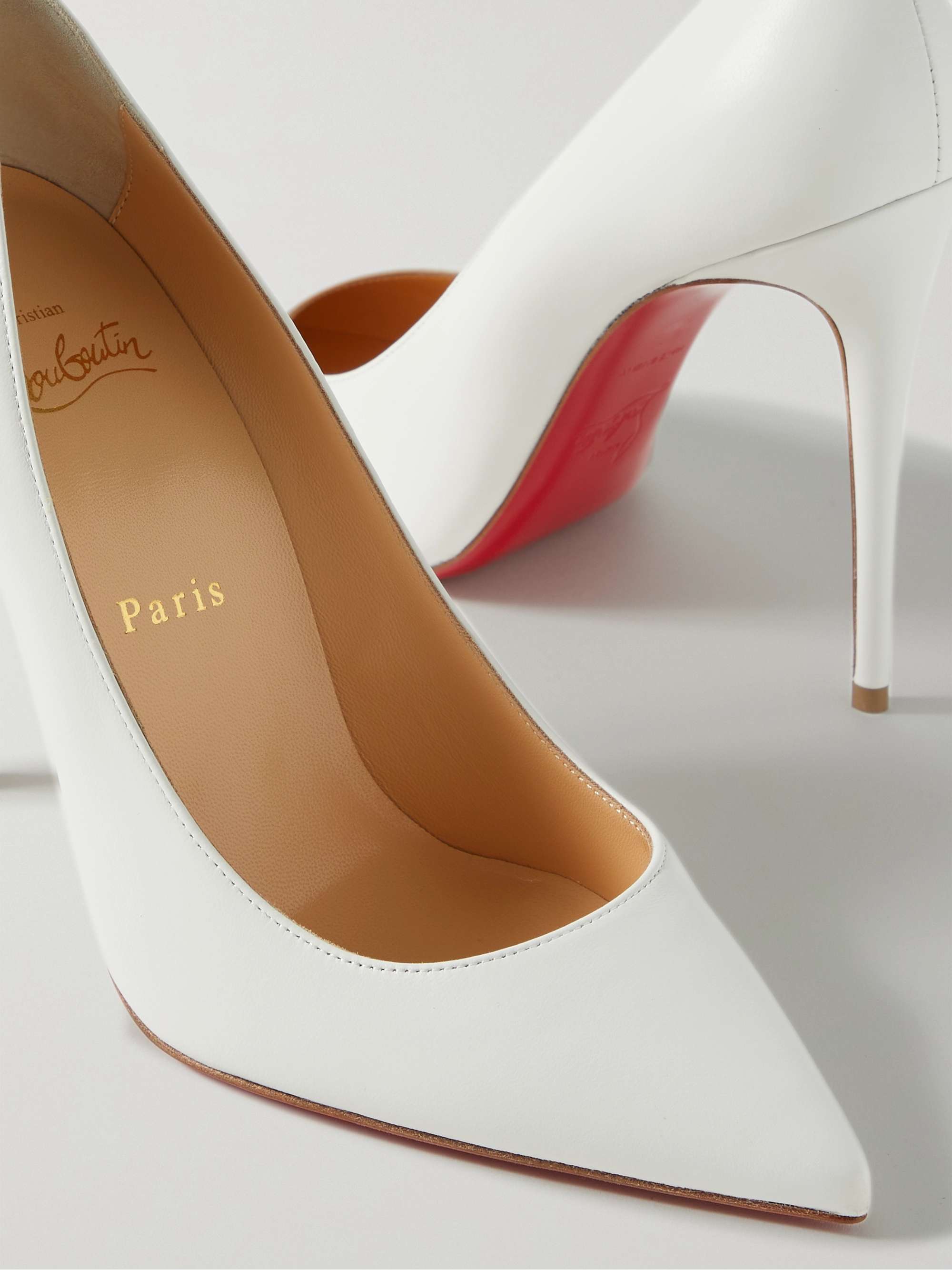 Leather heels Christian Louboutin White size 40 EU in Leather - 13633377