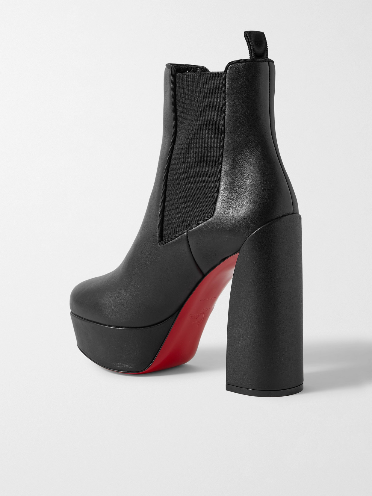 Christian Louboutin Movidastic 130 Leather Platform Ankle Boots In Black