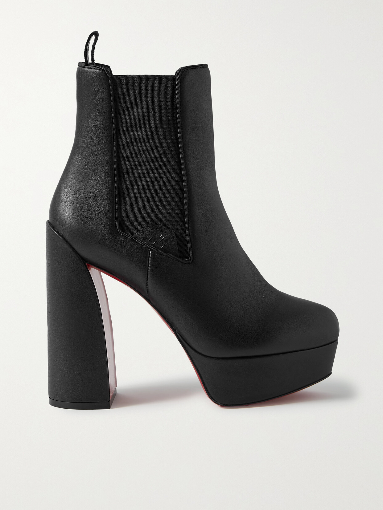 Christian Louboutin Movidastic 130 Leather Platform Ankle Boots In Black