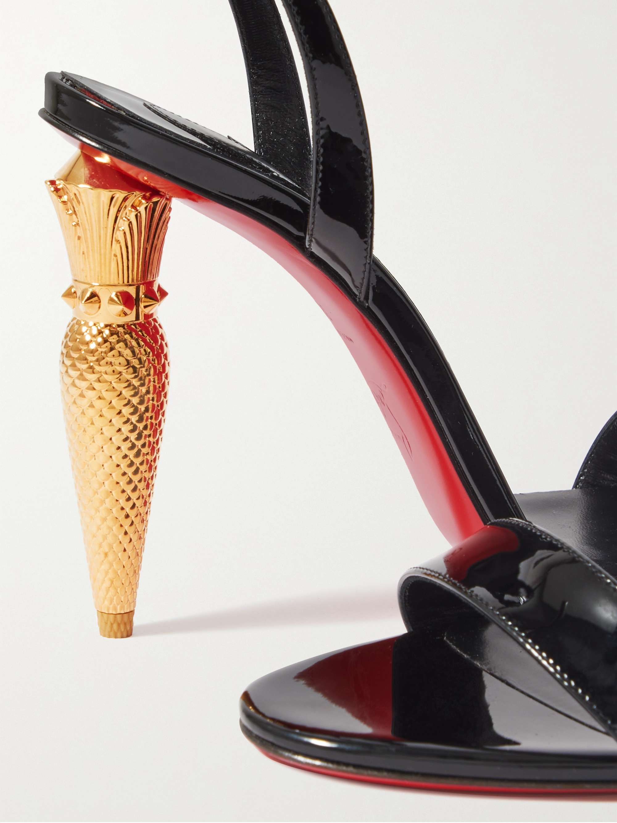 CHRISTIAN LOUBOUTIN Lipqueen 100 patent-leather sandals | NET-A-PORTER