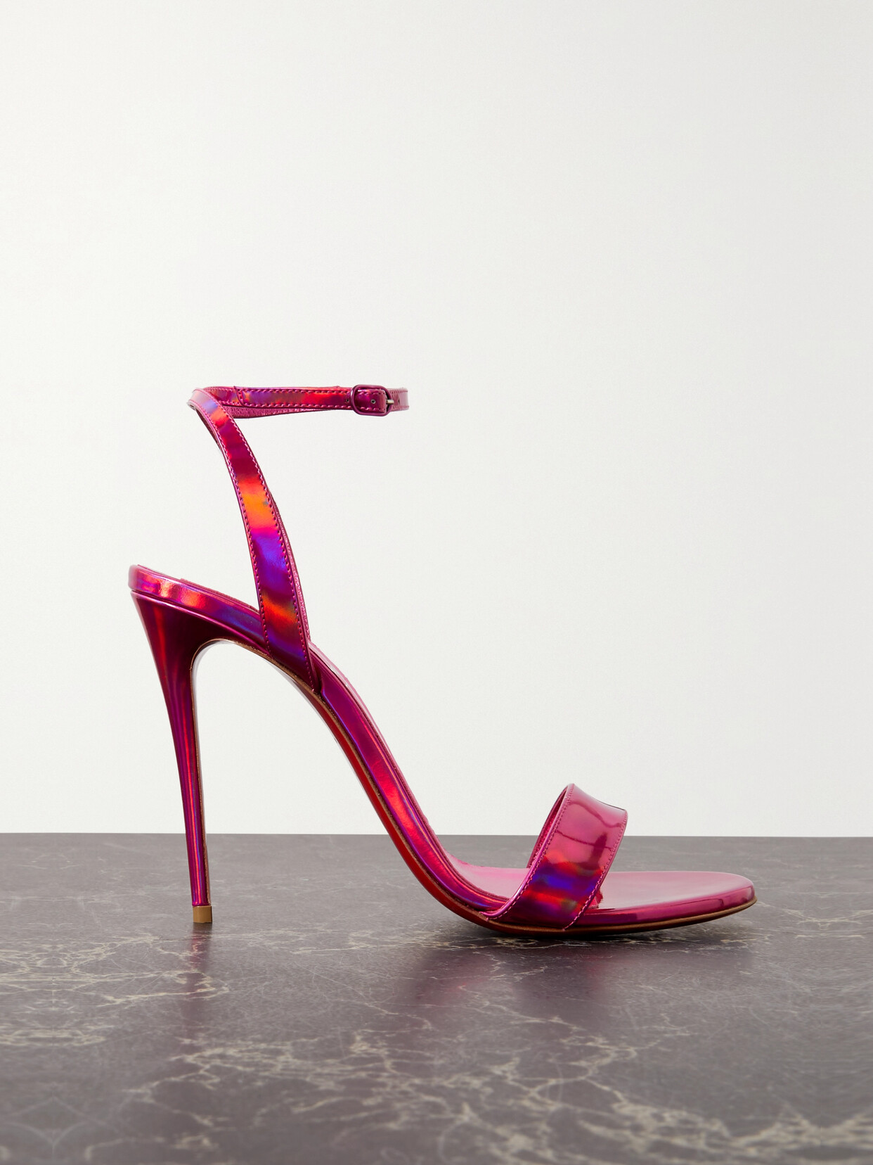 Christian Louboutin Loubi Girl 100 Iridescent Leather Sandals