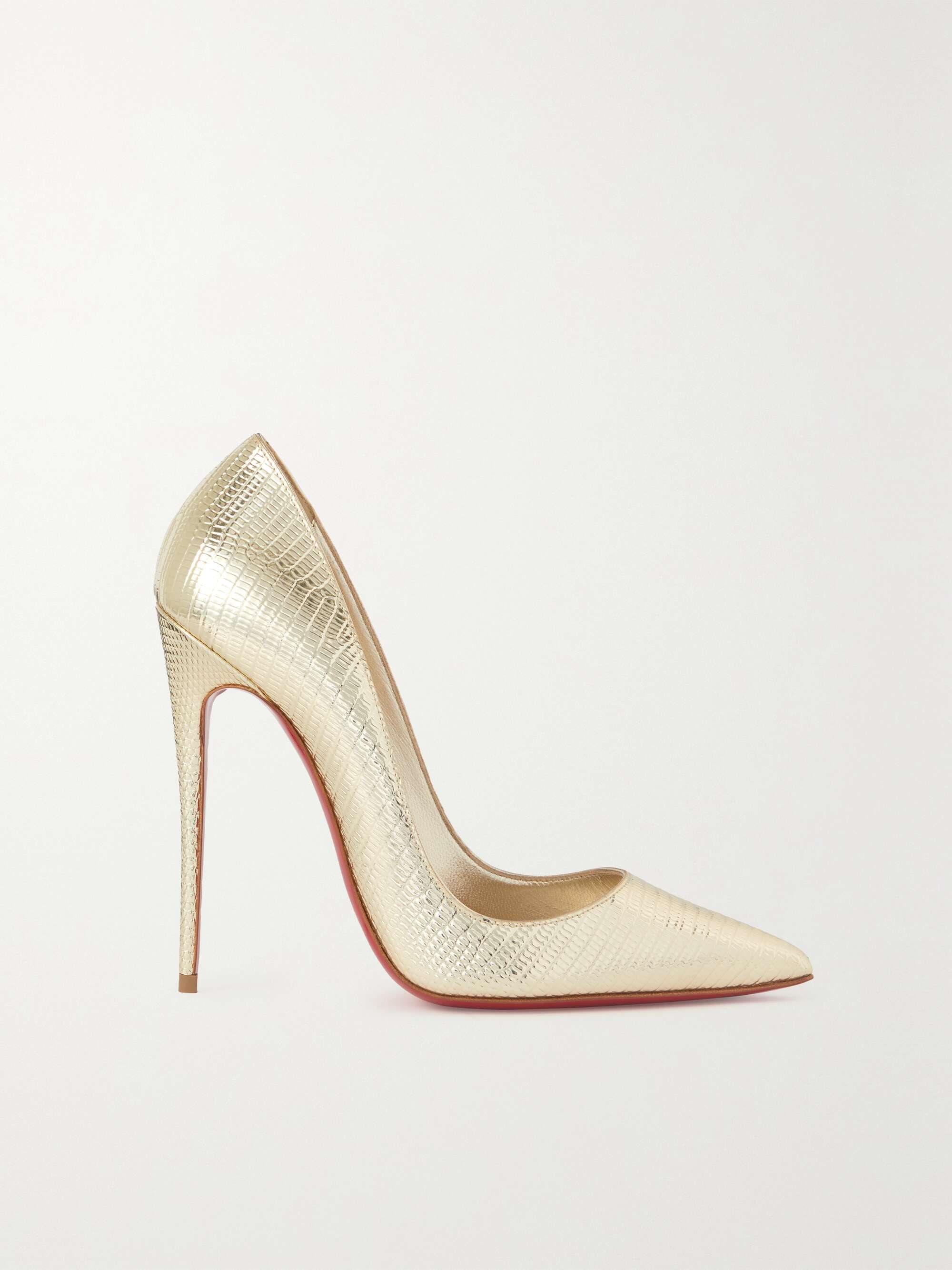 Christian Louboutin Very Lace 120 Gold Bridal Heels Size 40 Very