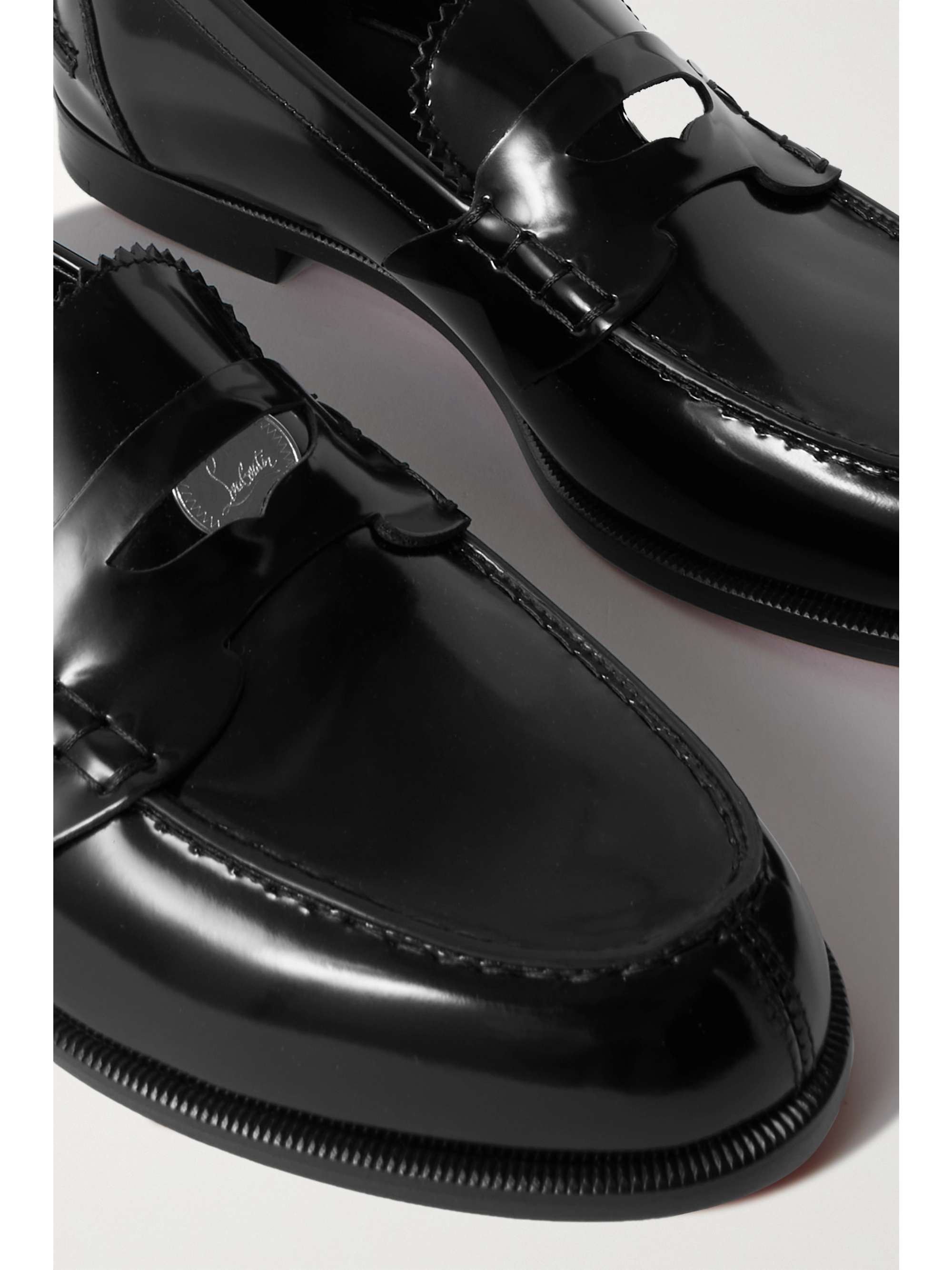 CHRISTIAN LOUBOUTIN Penny Donna glossed-leather loafers