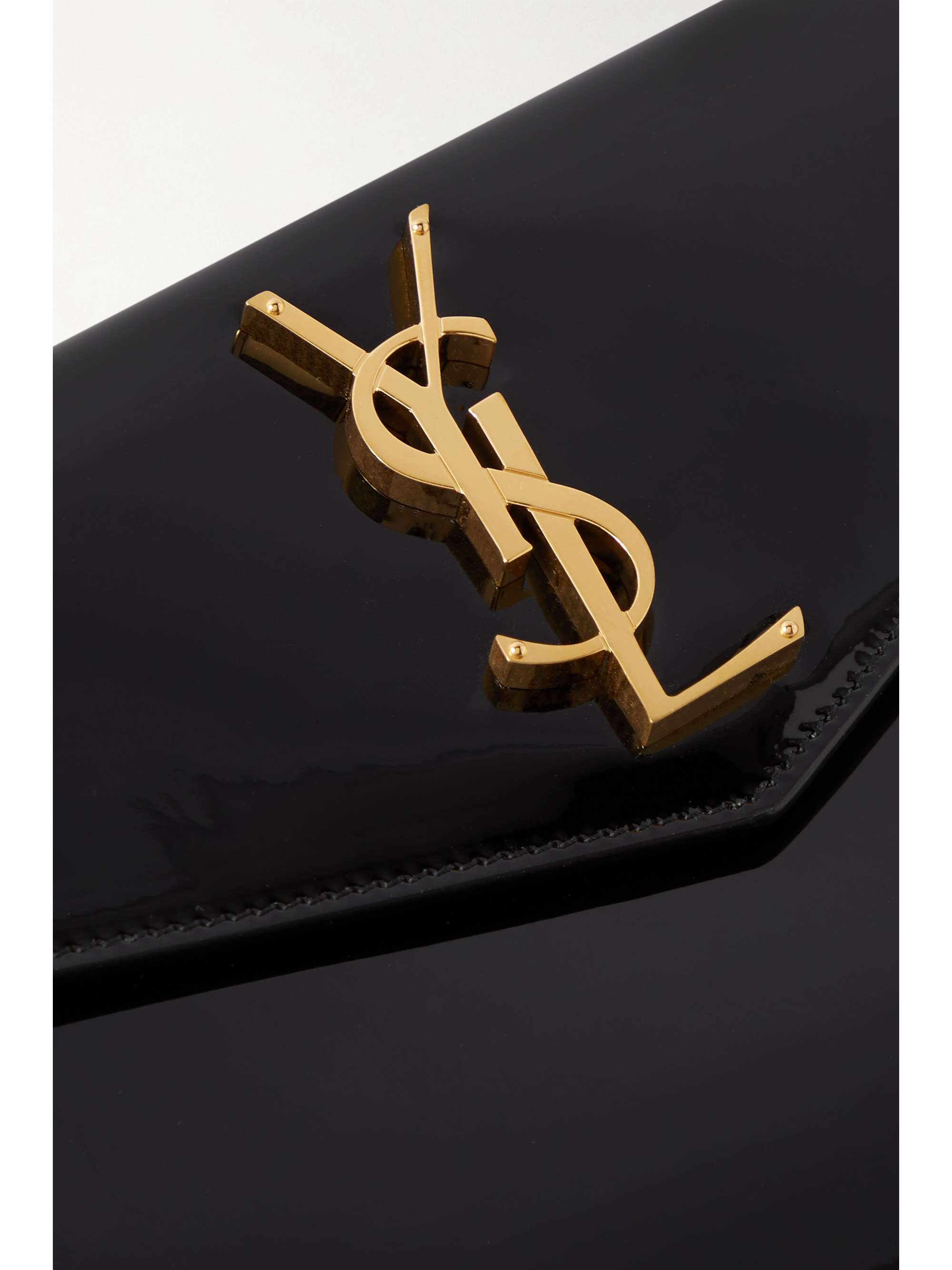 SAINT LAURENT Uptown patent-leather pouch
