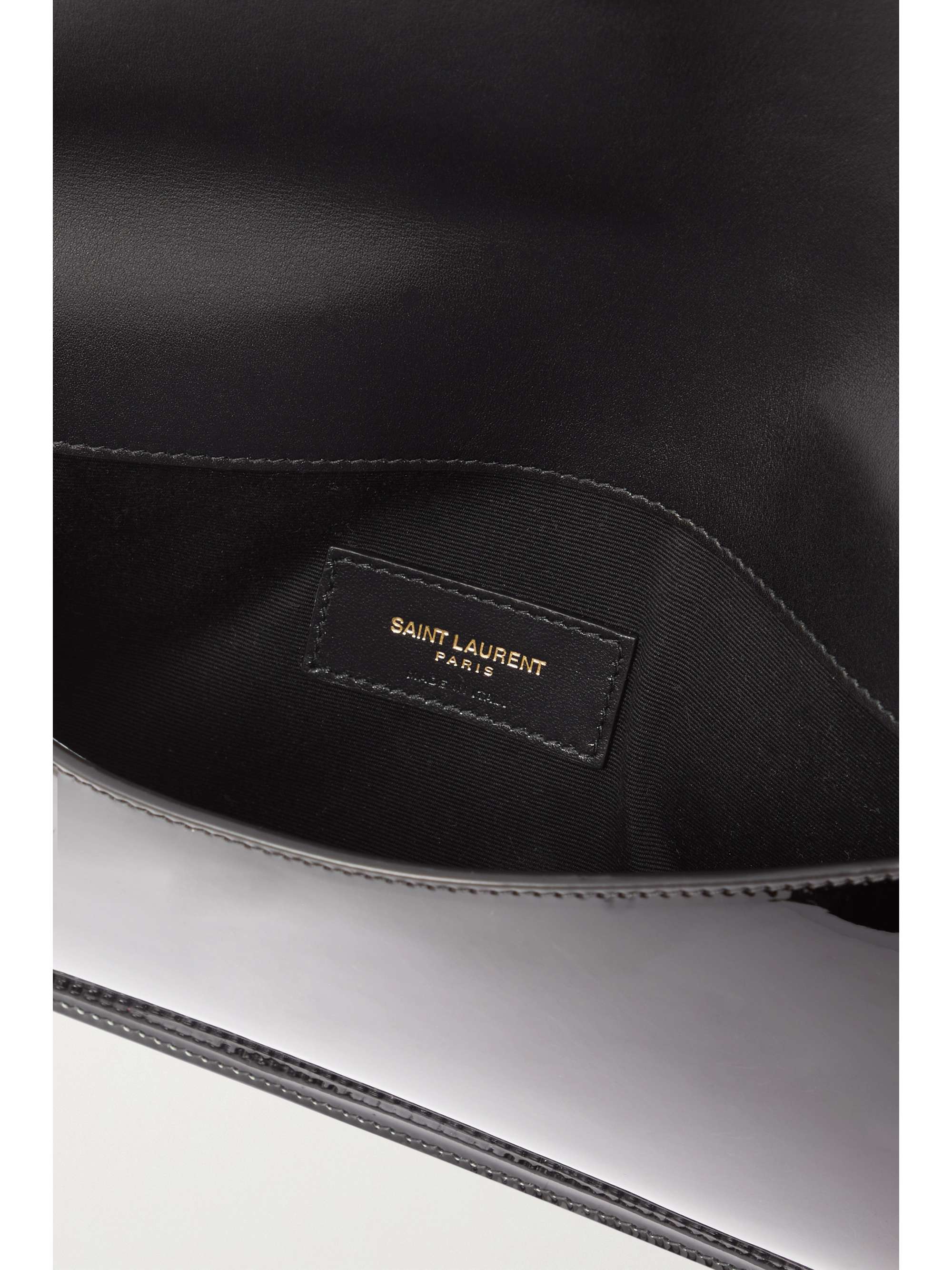 SAINT LAURENT Uptown patent-leather pouch