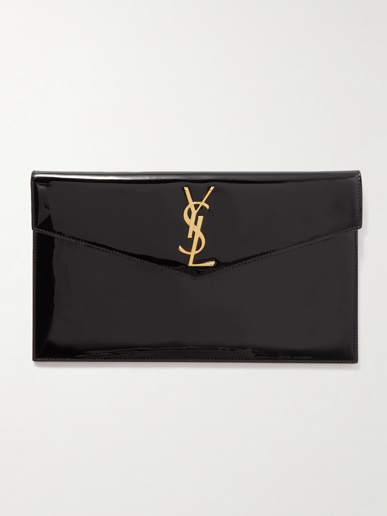 Saint Laurent Cassandra Black Patent Leather Pouch