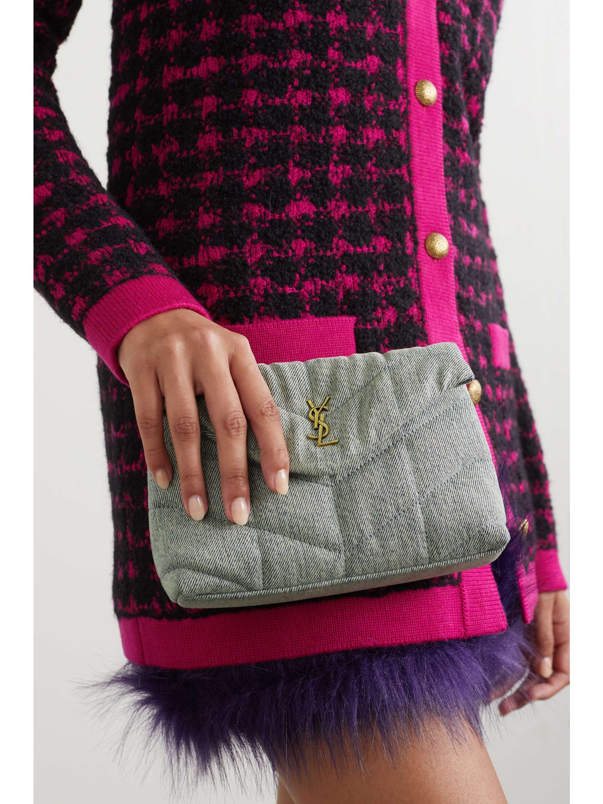 Blue Loulou quilted chevron denim 