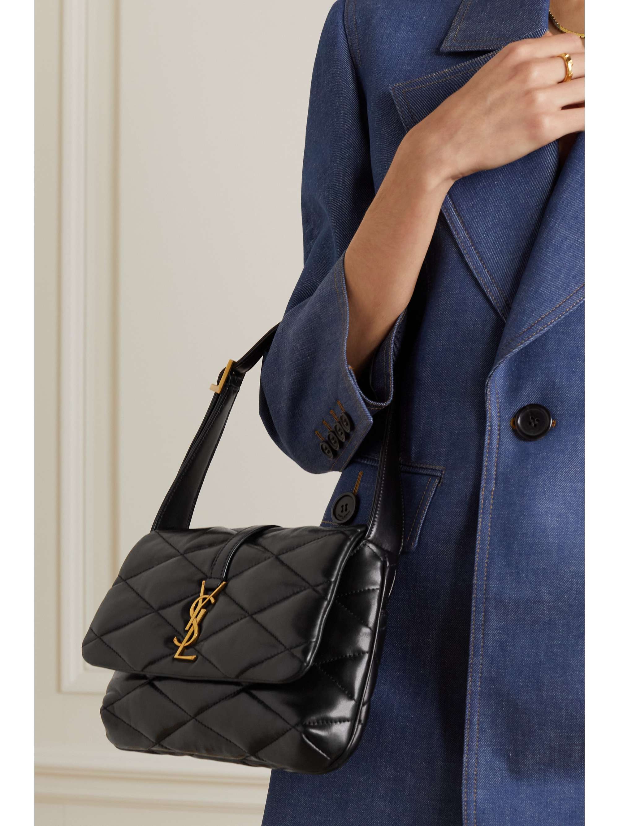 SAINT LAURENT Le 57 quilted leather shoulder bag | NET-A-PORTER