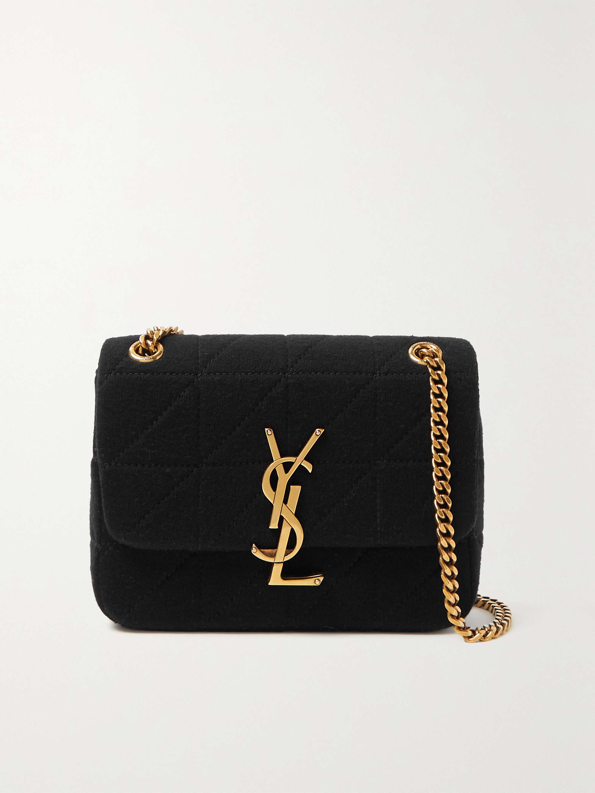 Saint Laurent Jamie Mini Quilted Wool Black Crossbody Bag