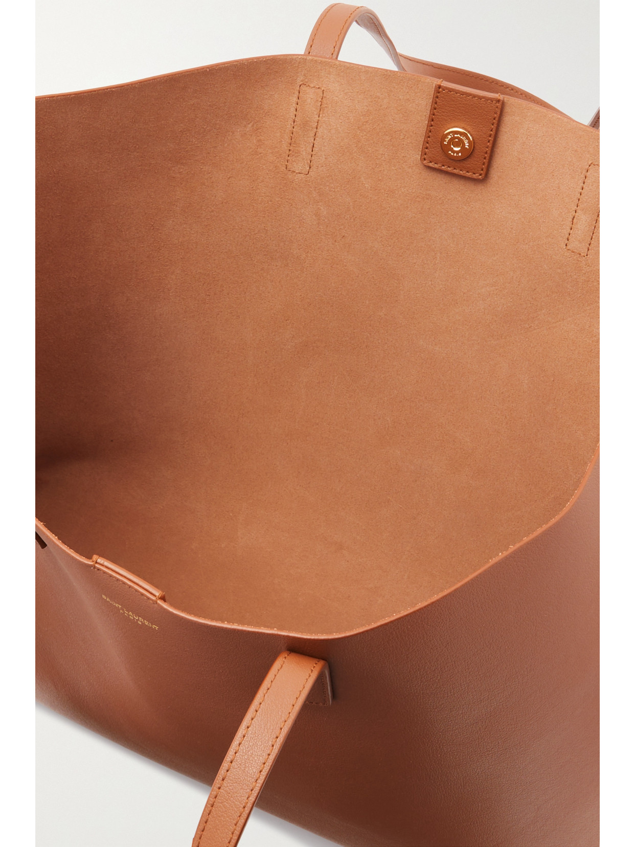 Saint Laurent East West Large Leather Tote In Brown