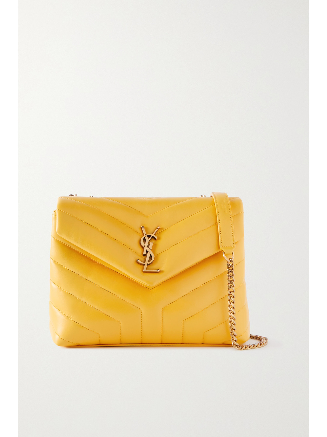 Saint Laurent Loulou Small Quilted Leather Shoulder Bag In Yellow
