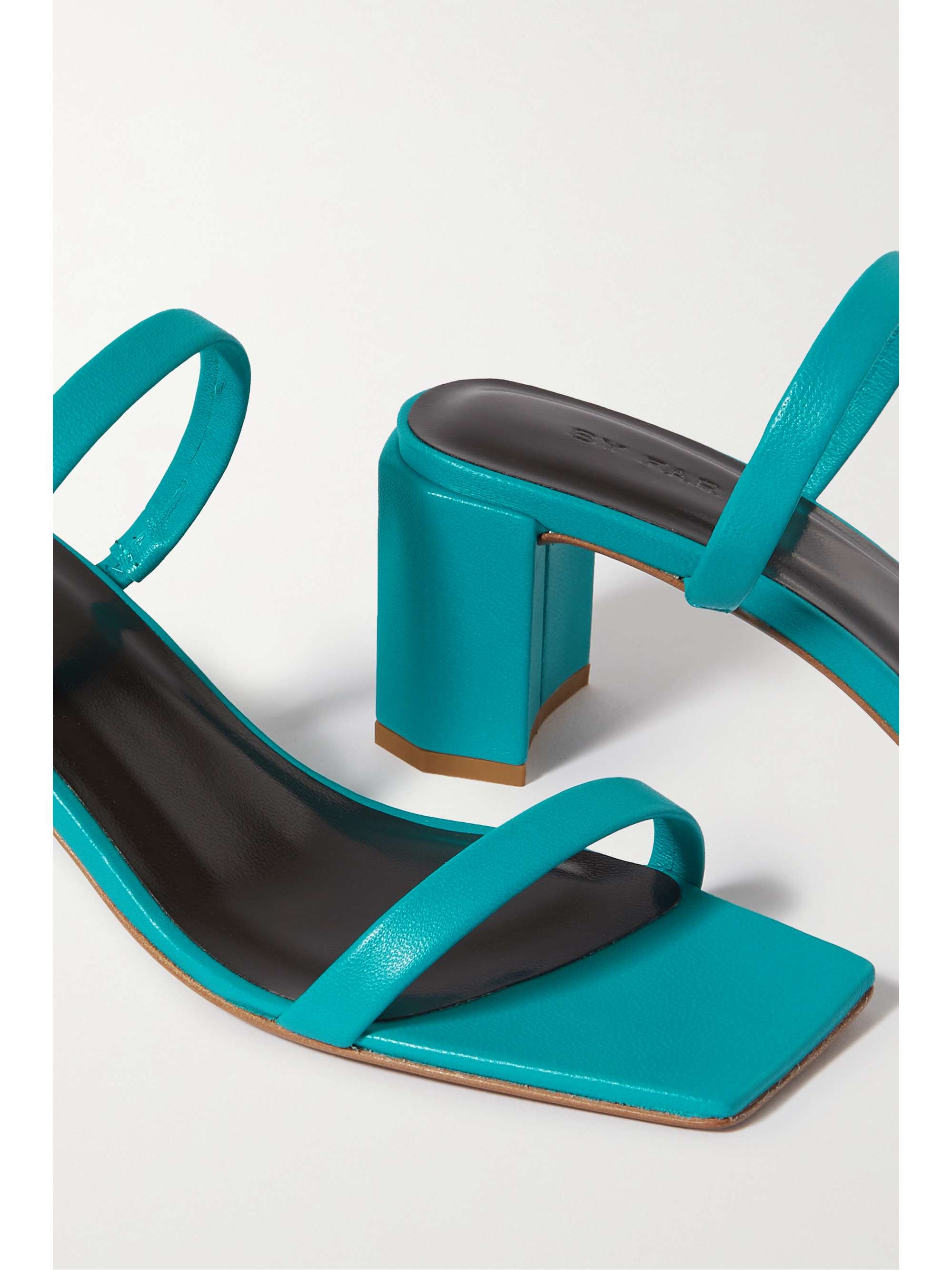 BY FAR Tanya glossed-leather mules