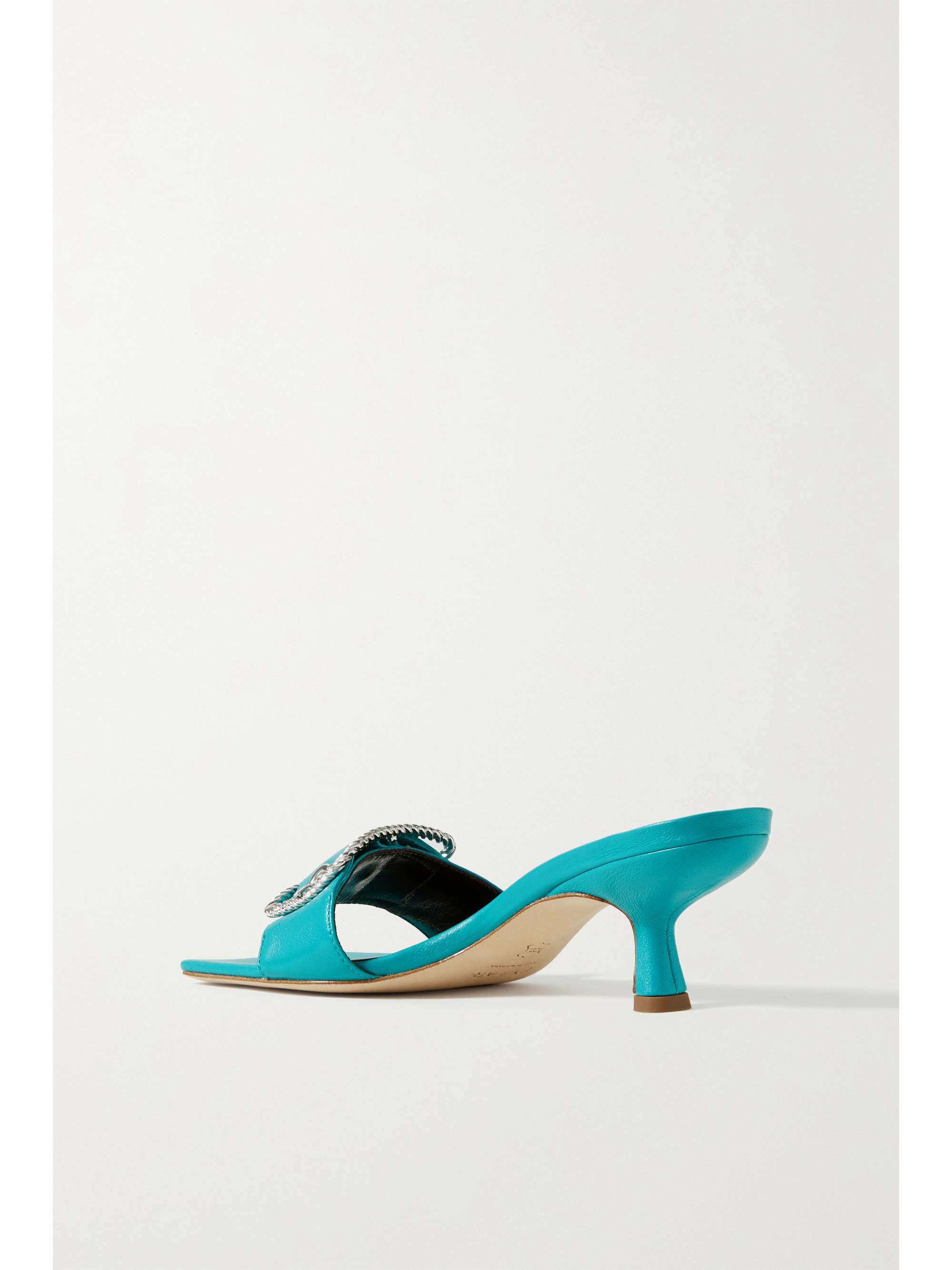 BY FAR Davina buckled leather mules