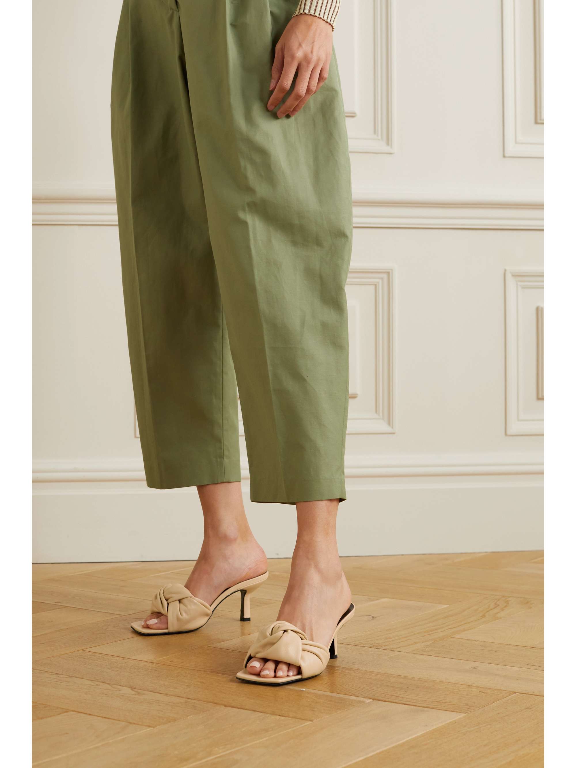 BY FAR Lana knotted leather mules