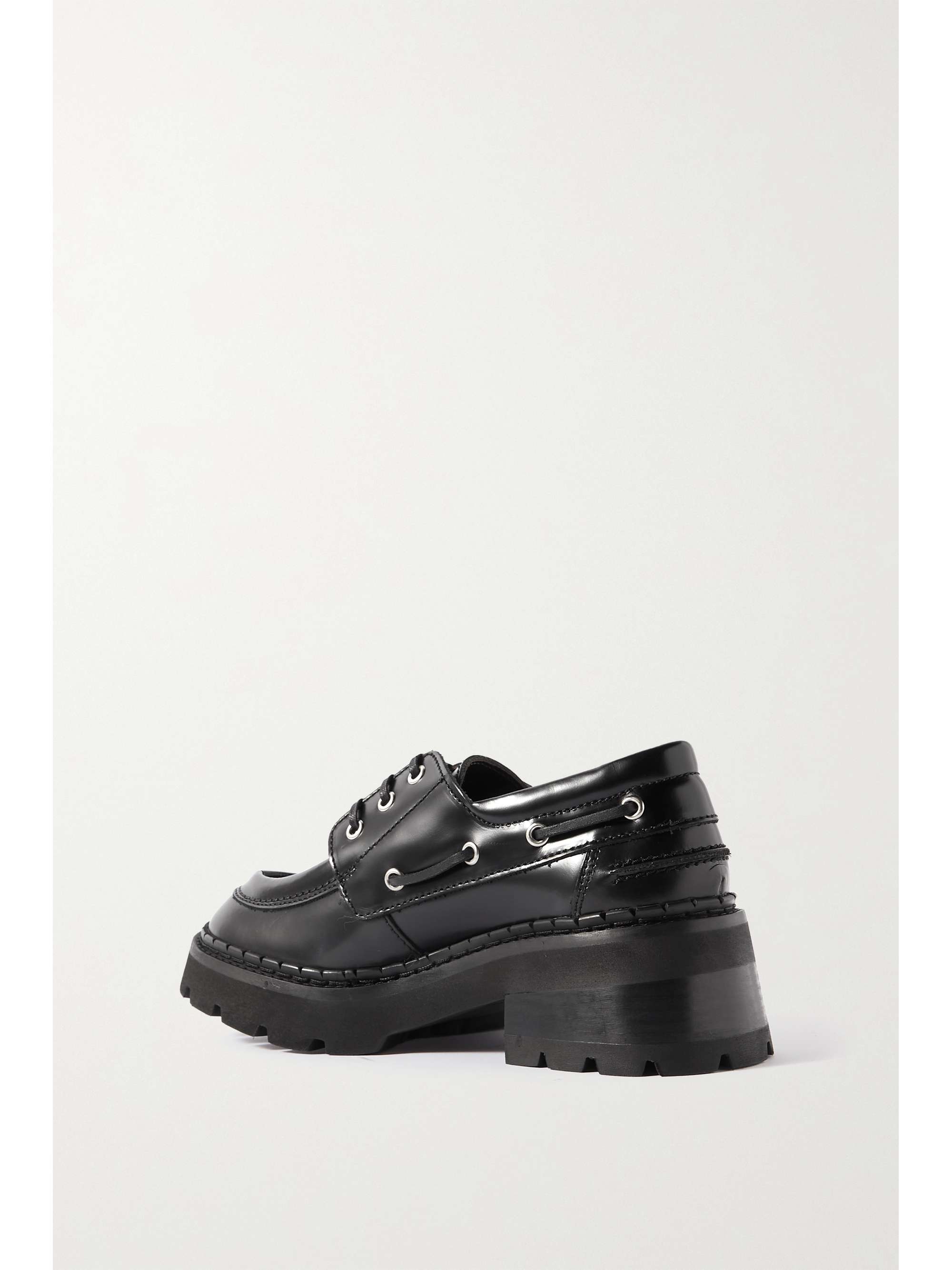 BY FAR Stanley glossed-leather platform loafers