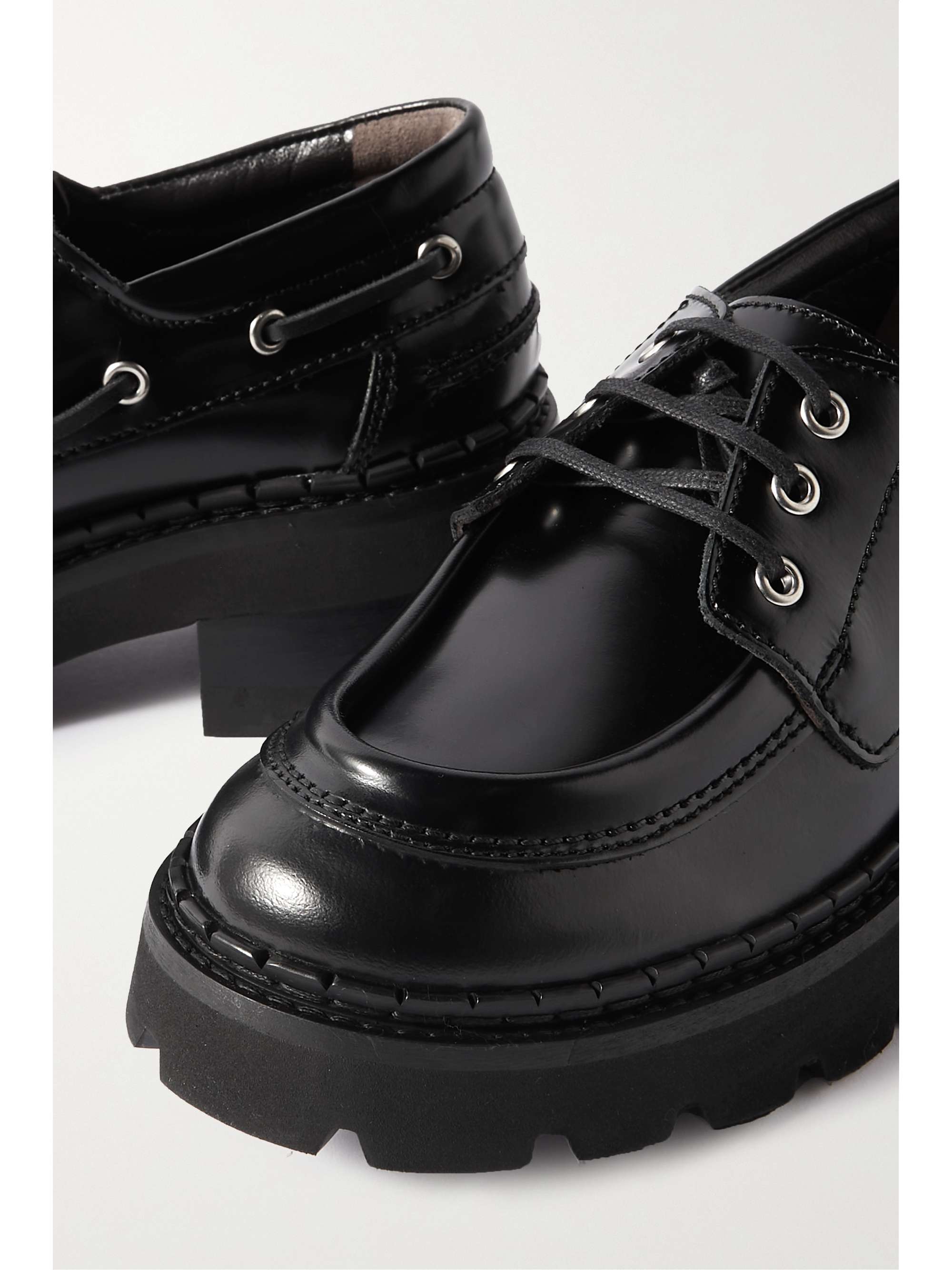 BY FAR Stanley glossed-leather platform loafers