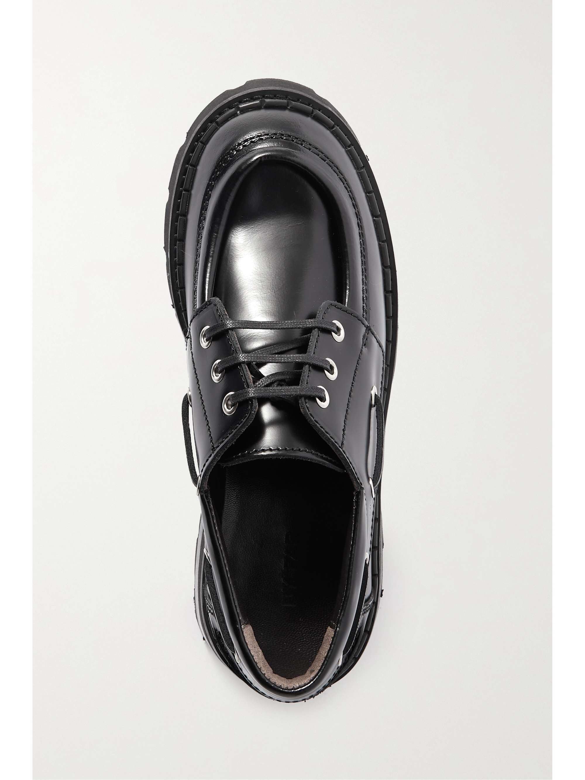 BY FAR Stanley glossed-leather platform loafers