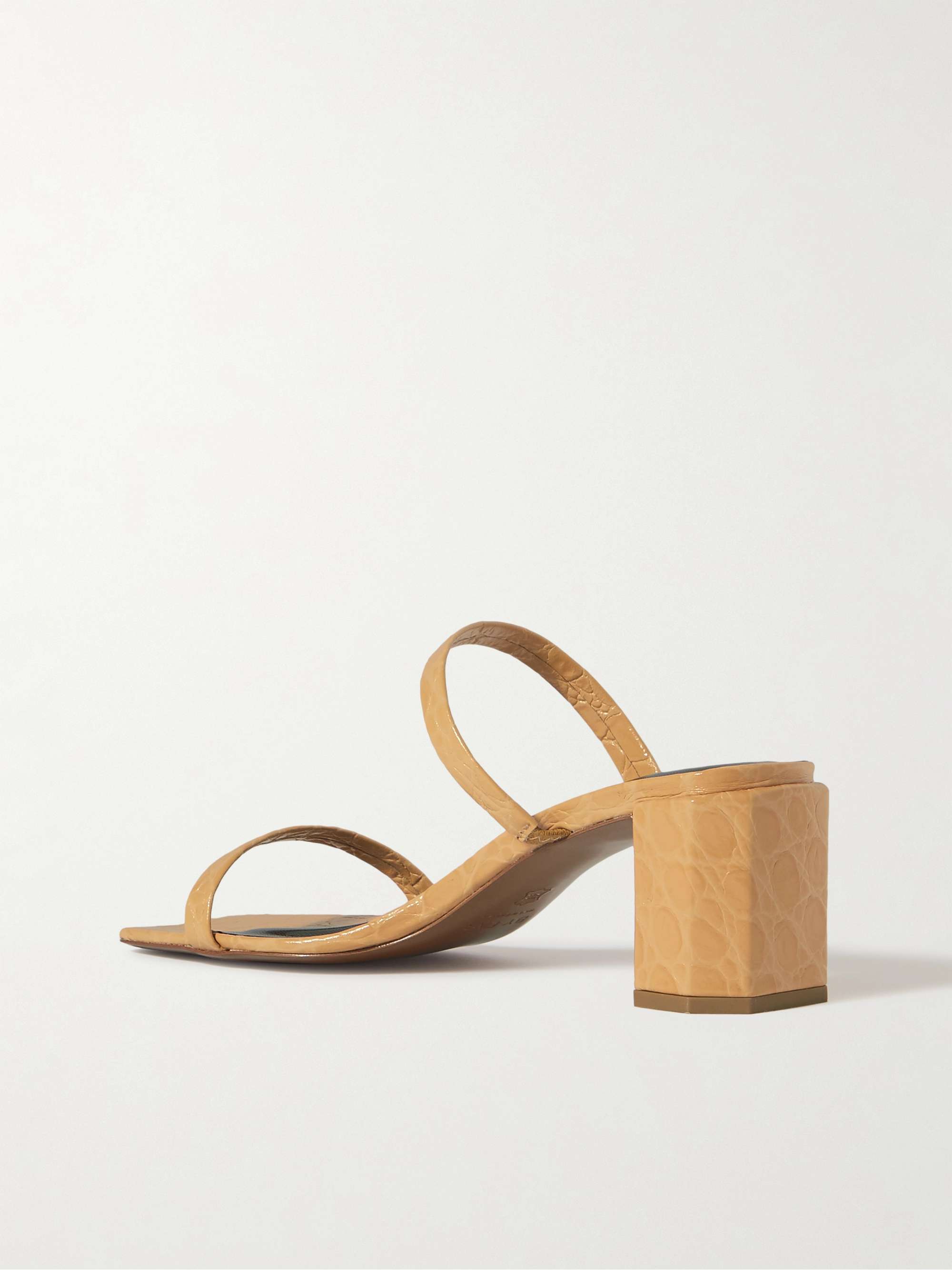 BY FAR Croc-effect leather mules