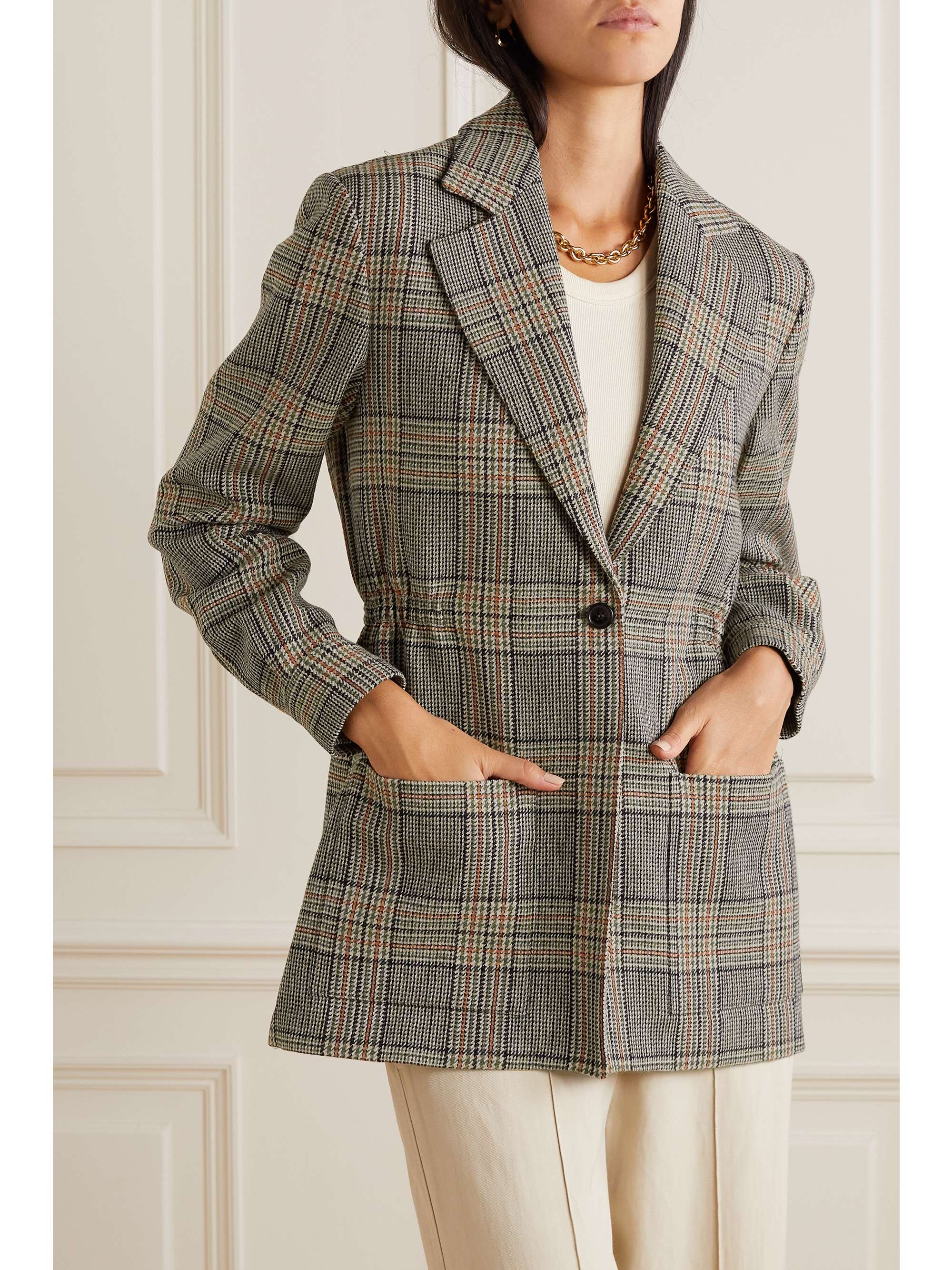GIULIVA HERITAGE + NET SUSTAIN The Elena Prince of Wales checked wool blazer