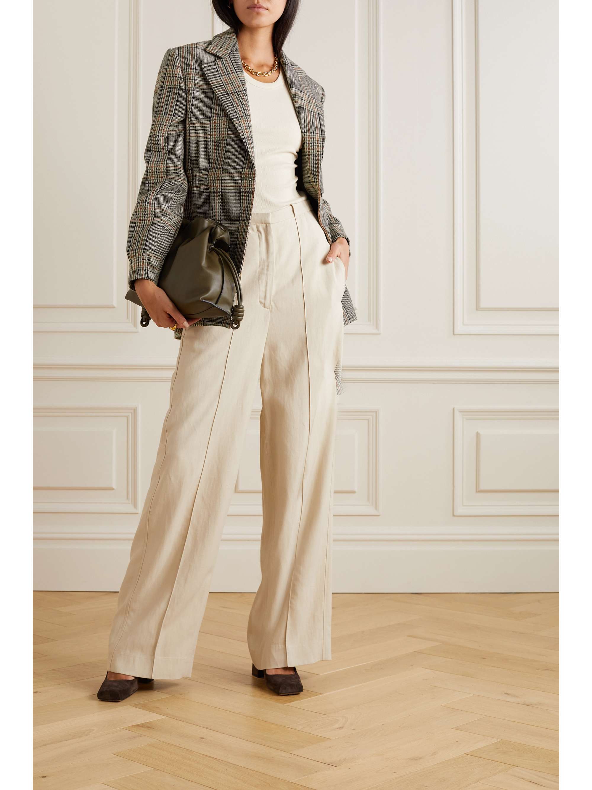 GIULIVA HERITAGE + NET SUSTAIN The Elena Prince of Wales checked wool blazer