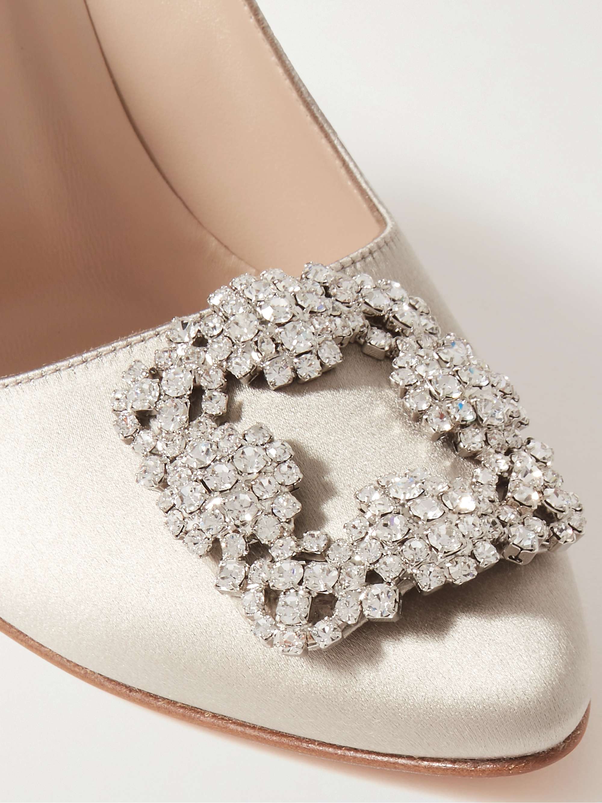 MANOLO BLAHNIK Hangisi 105 embellished satin pumps | NET-A-PORTER