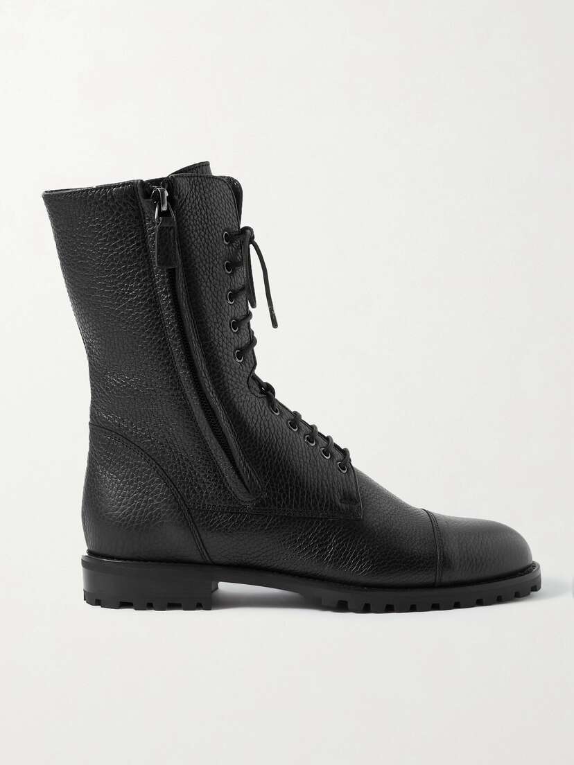 Manolo Blahnik Lugata Textured-leather Ankle Boots