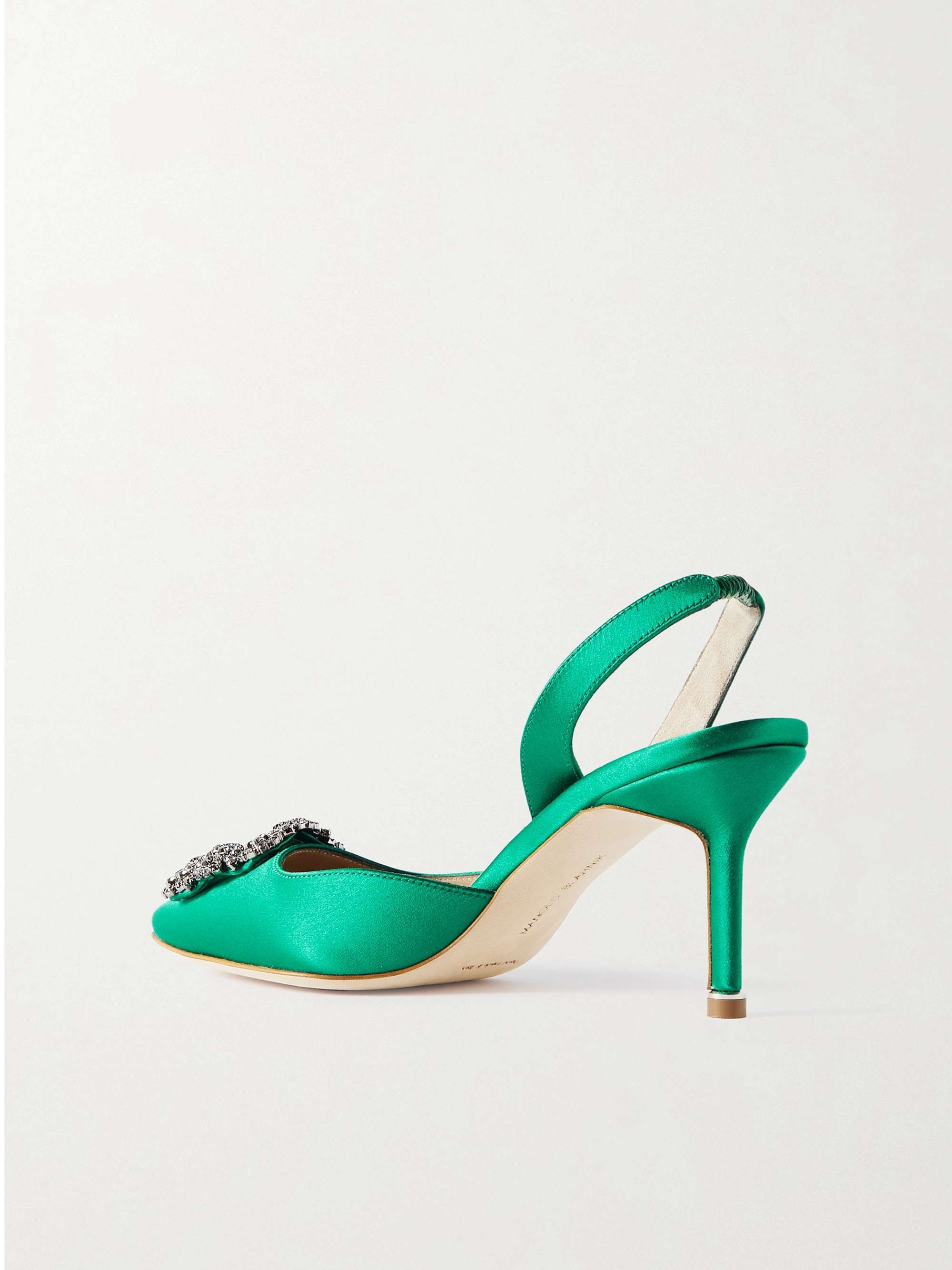 MANOLO BLAHNIK Hangisli 70 带缀饰缎布露跟高跟鞋