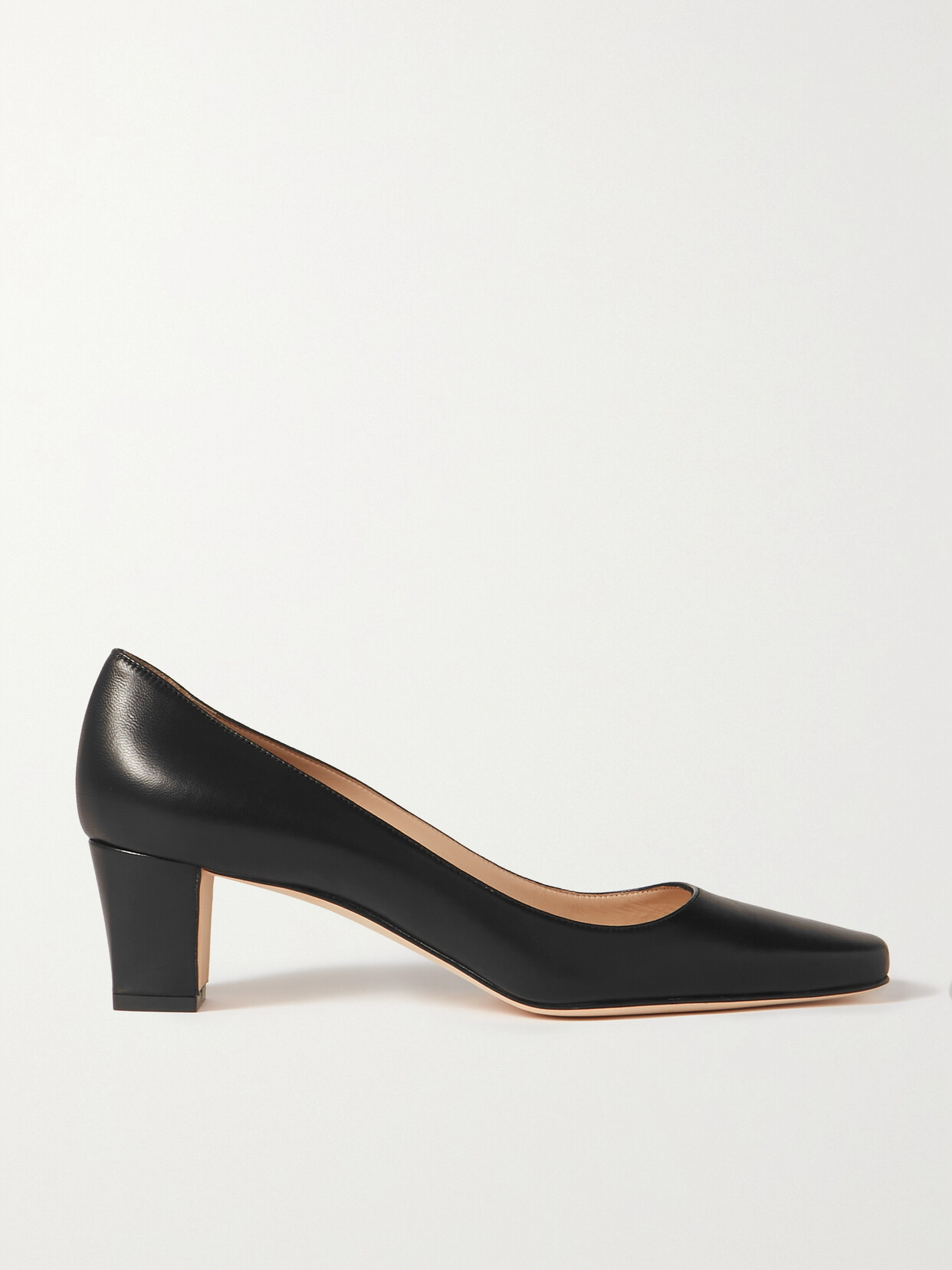 Shop Manolo Blahnik Okkatopla 50 Leather Pumps In Black