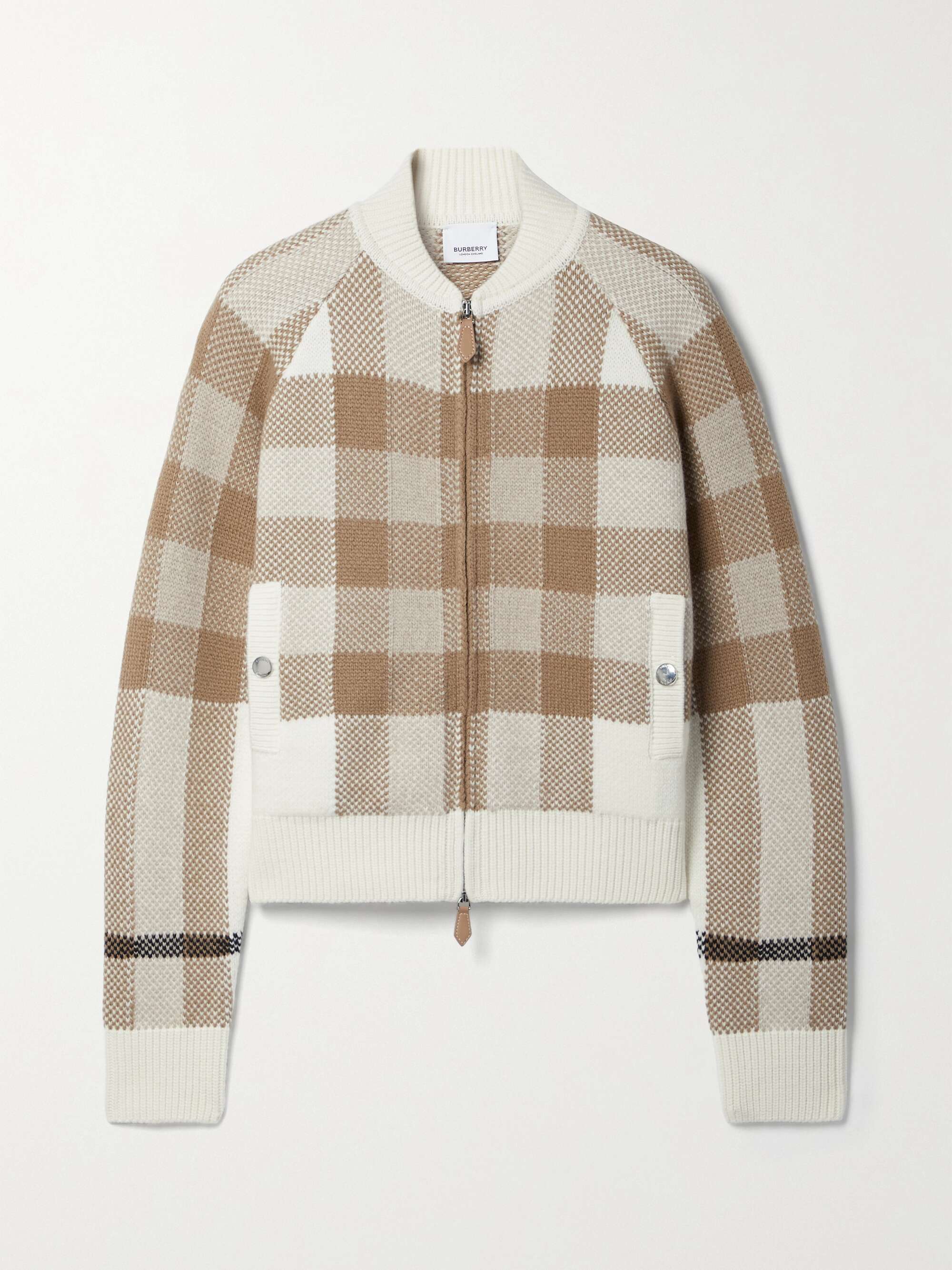 BURBERRY Checked wool and cashmere-blend bomber jacket | NET-A-PORTER