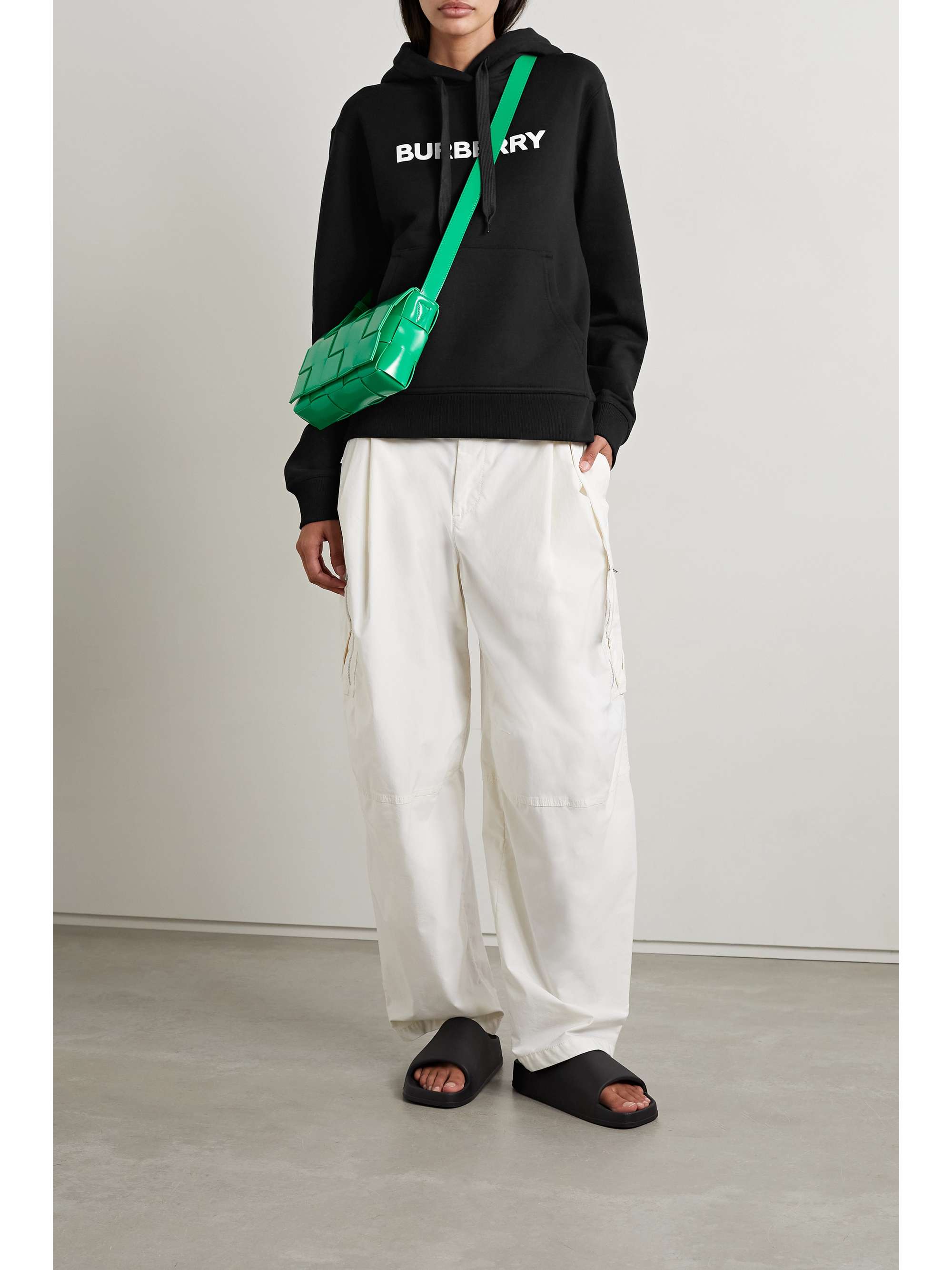 BURBERRY Printed cotton-jersey hoodie