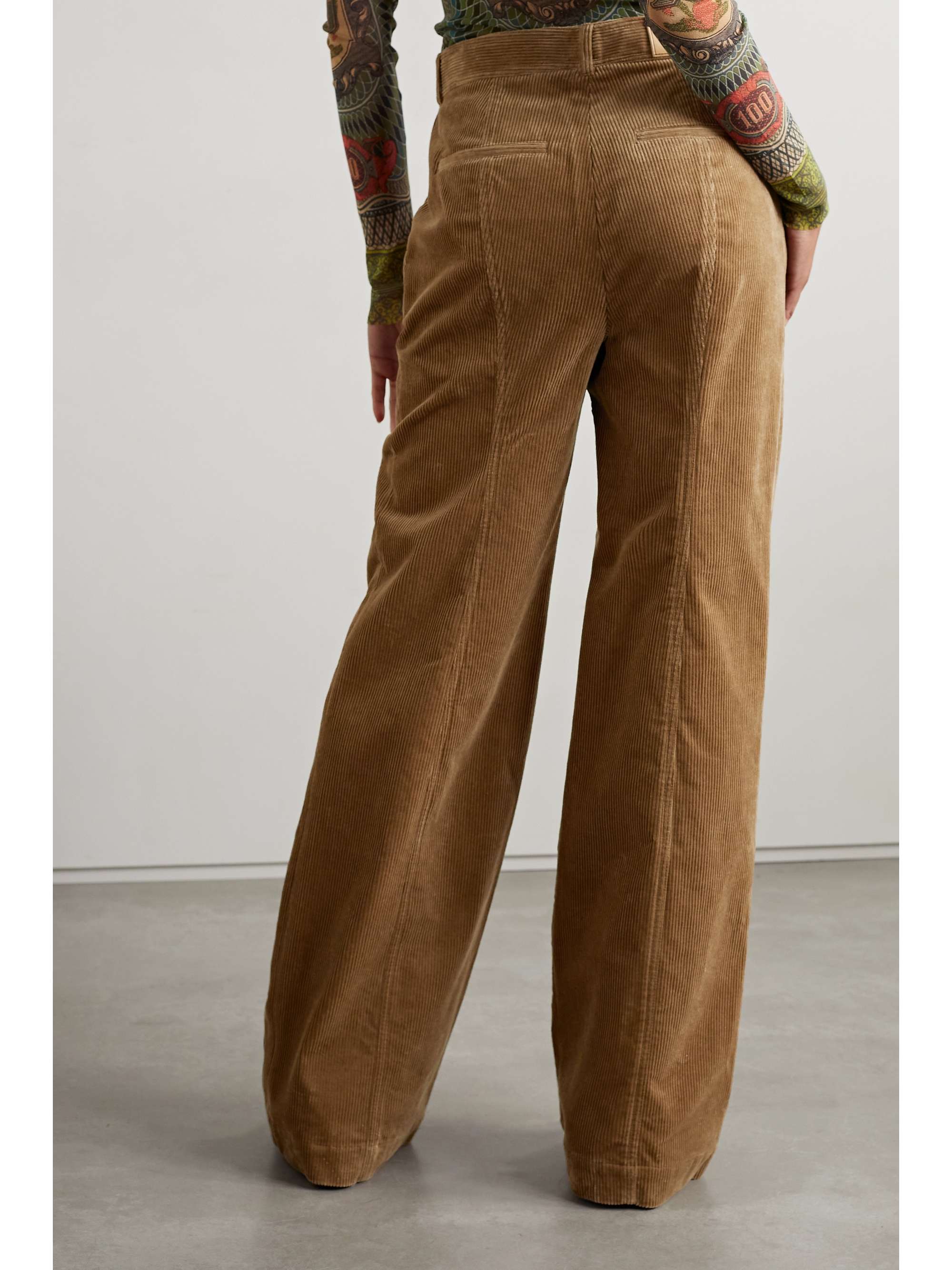 BURBERRY Wide-leg cotton-corduroy pants