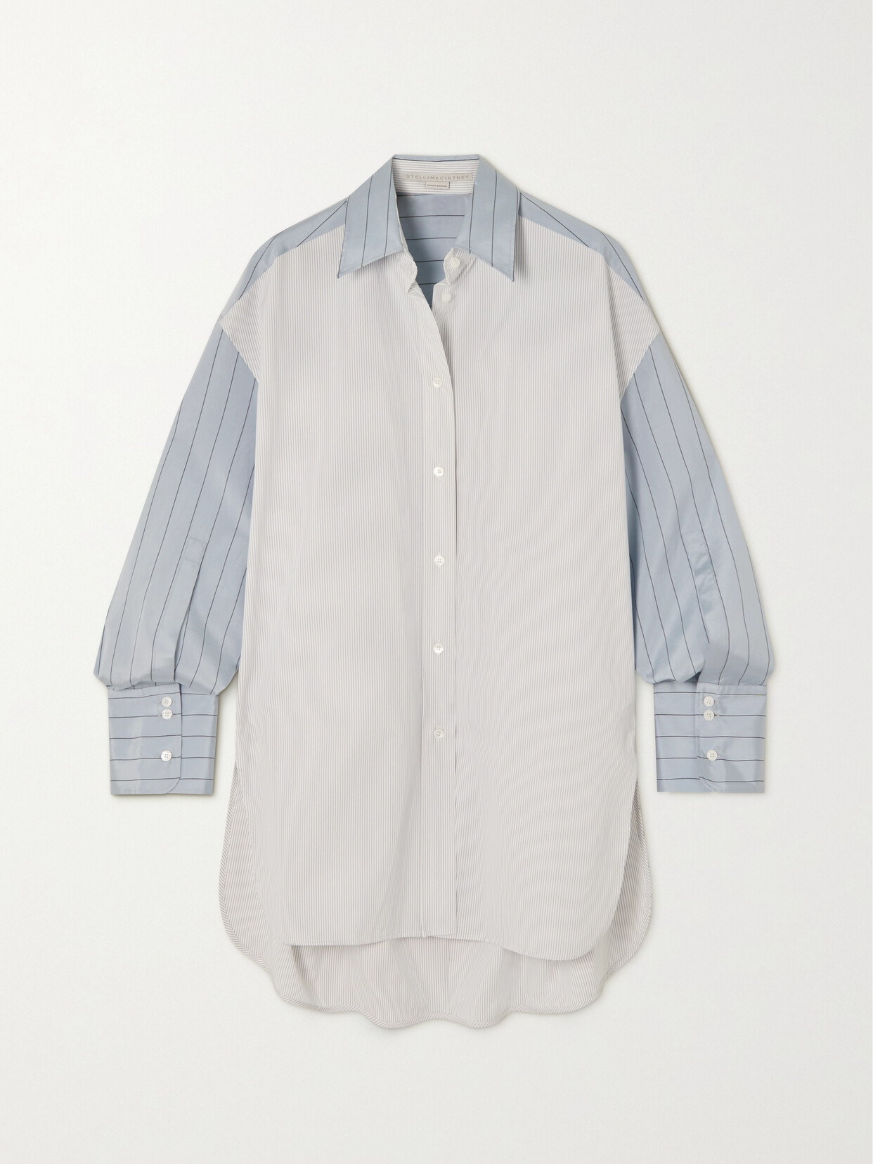 STELLA MCCARTNEY OVERSIZED PINSTRIPED ORGANIC COTTON SHIRT