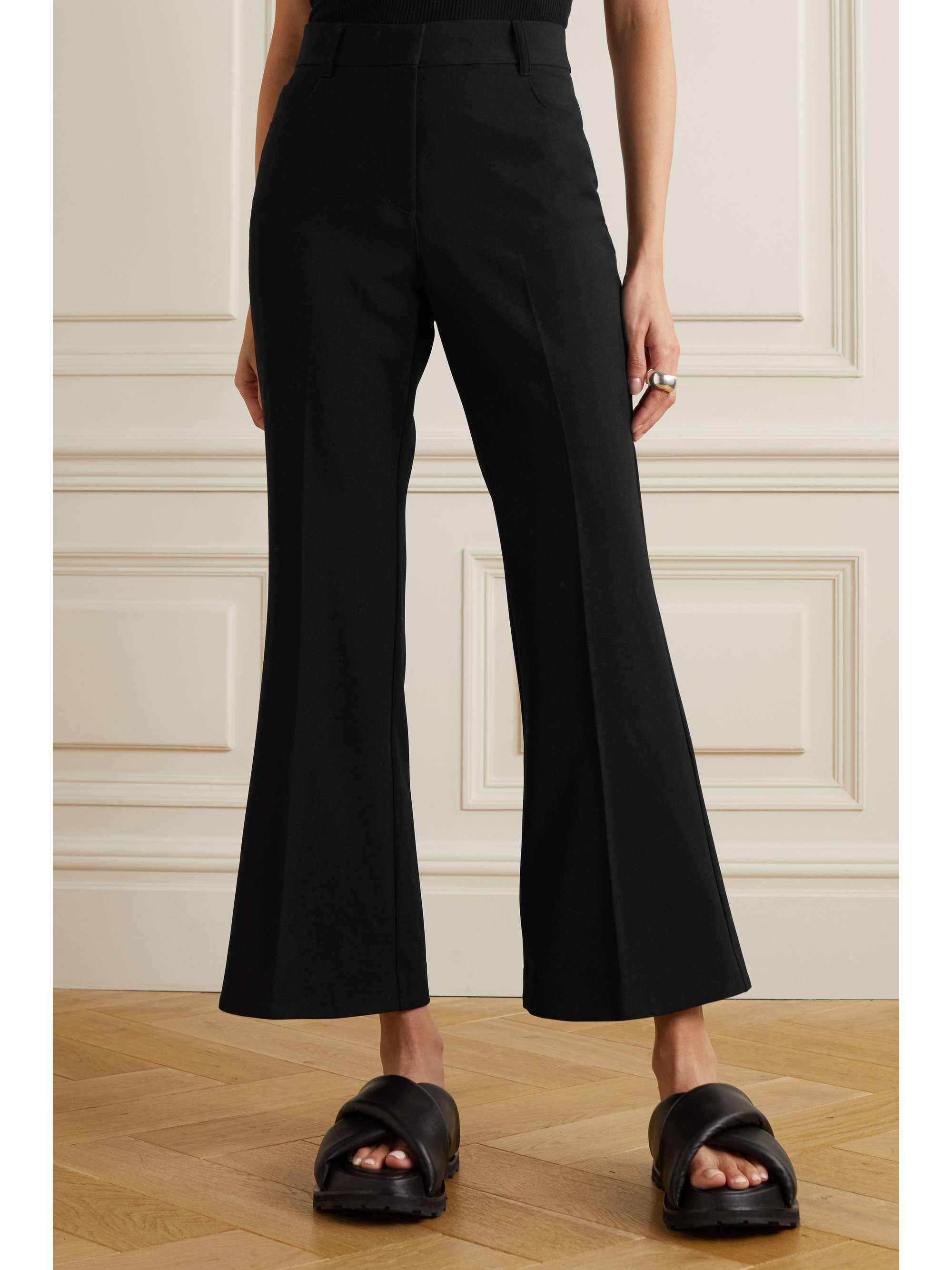 STELLA MCCARTNEY Cropped stretch-twill flared pants
