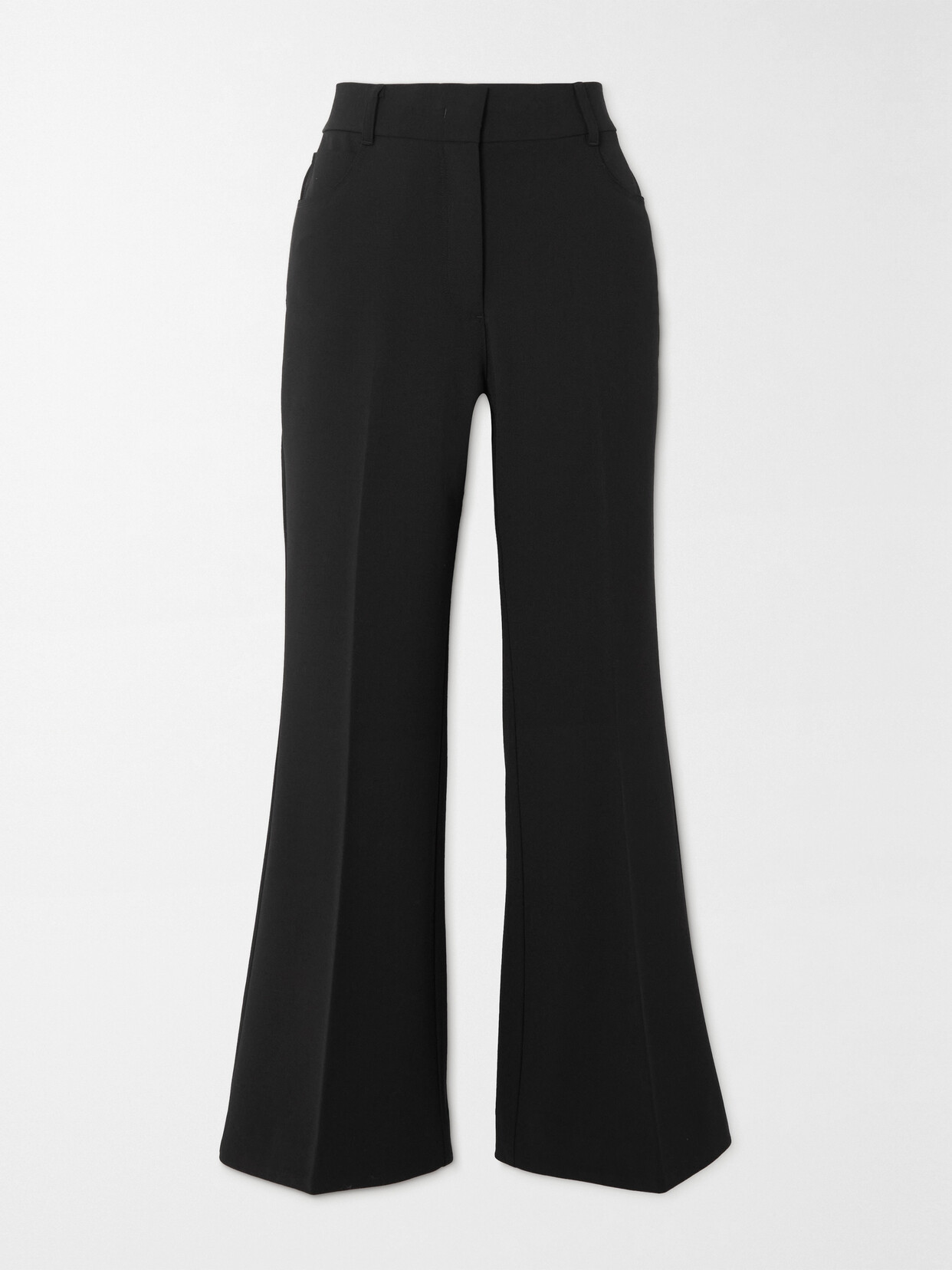 Stella Mccartney High-rise Flared Stretch-wool Pants In Black