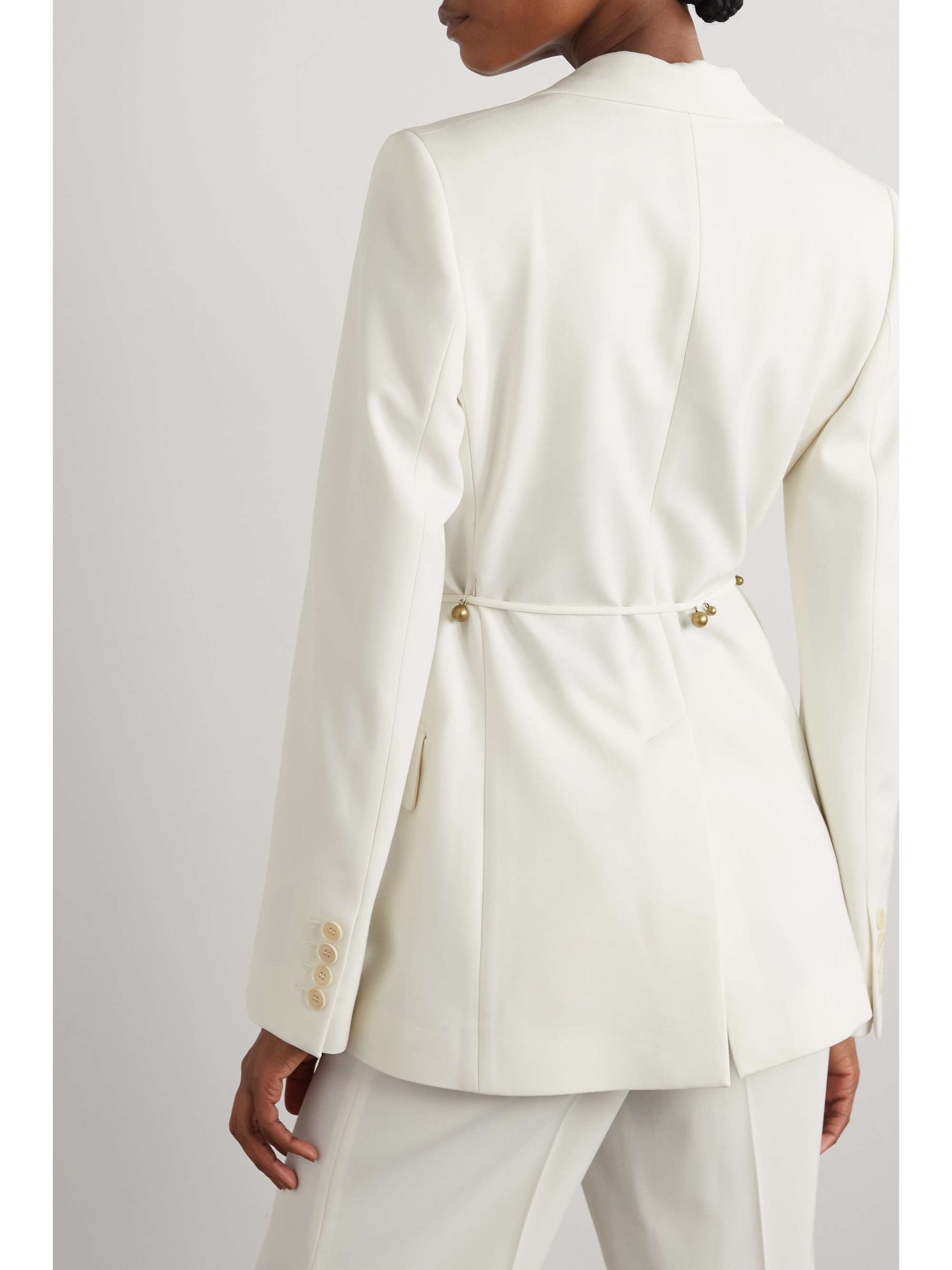 STELLA MCCARTNEY Belted embellished twill blazer | NET-A-PORTER