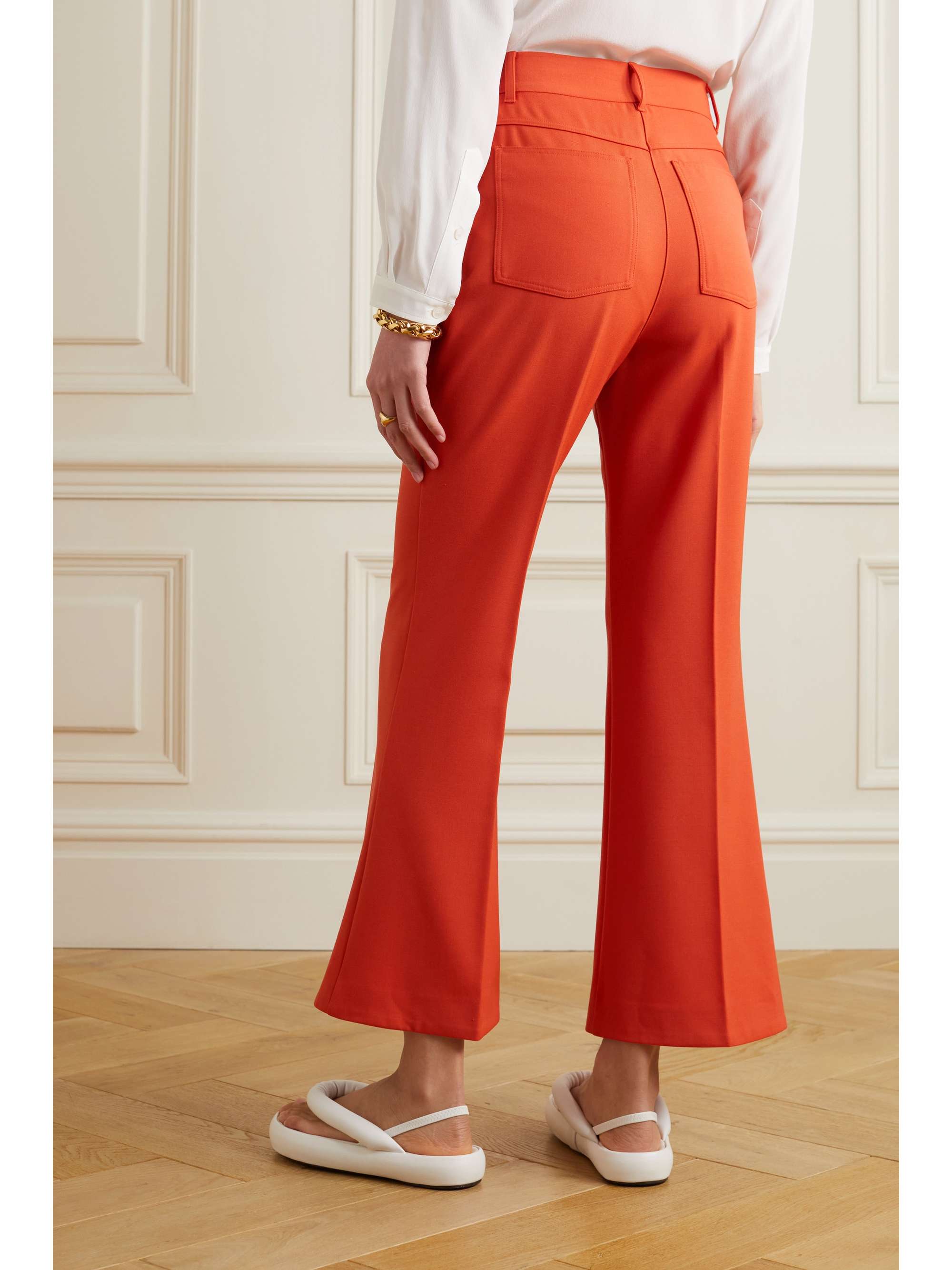 STELLA MCCARTNEY 크롭 스트레치 트윌 플레어 팬츠