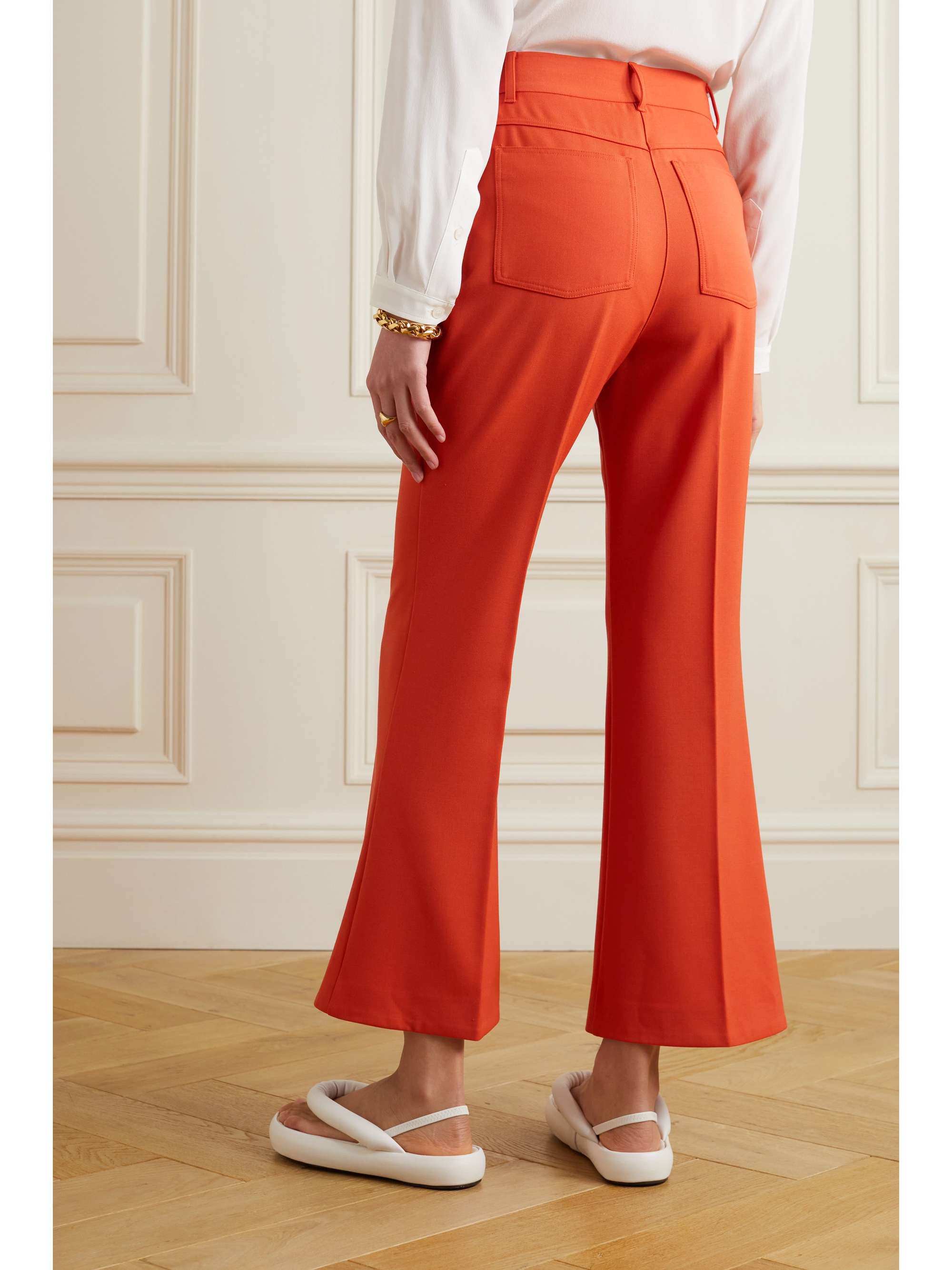 STELLA MCCARTNEY Cropped twill flared pants | NET-A-PORTER