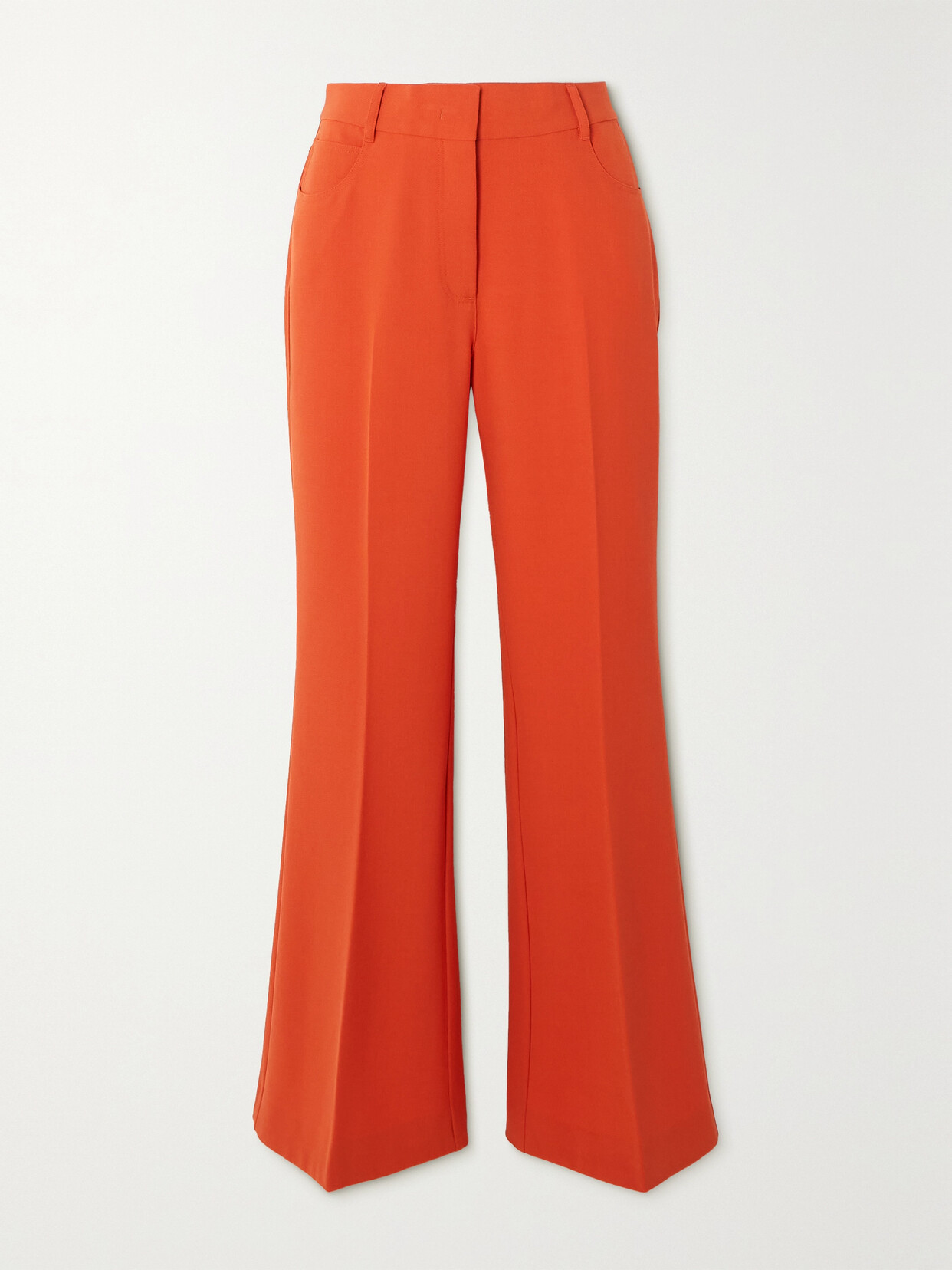 Stella Mccartney Cropped Stretch-twill Flared Pants In Orange