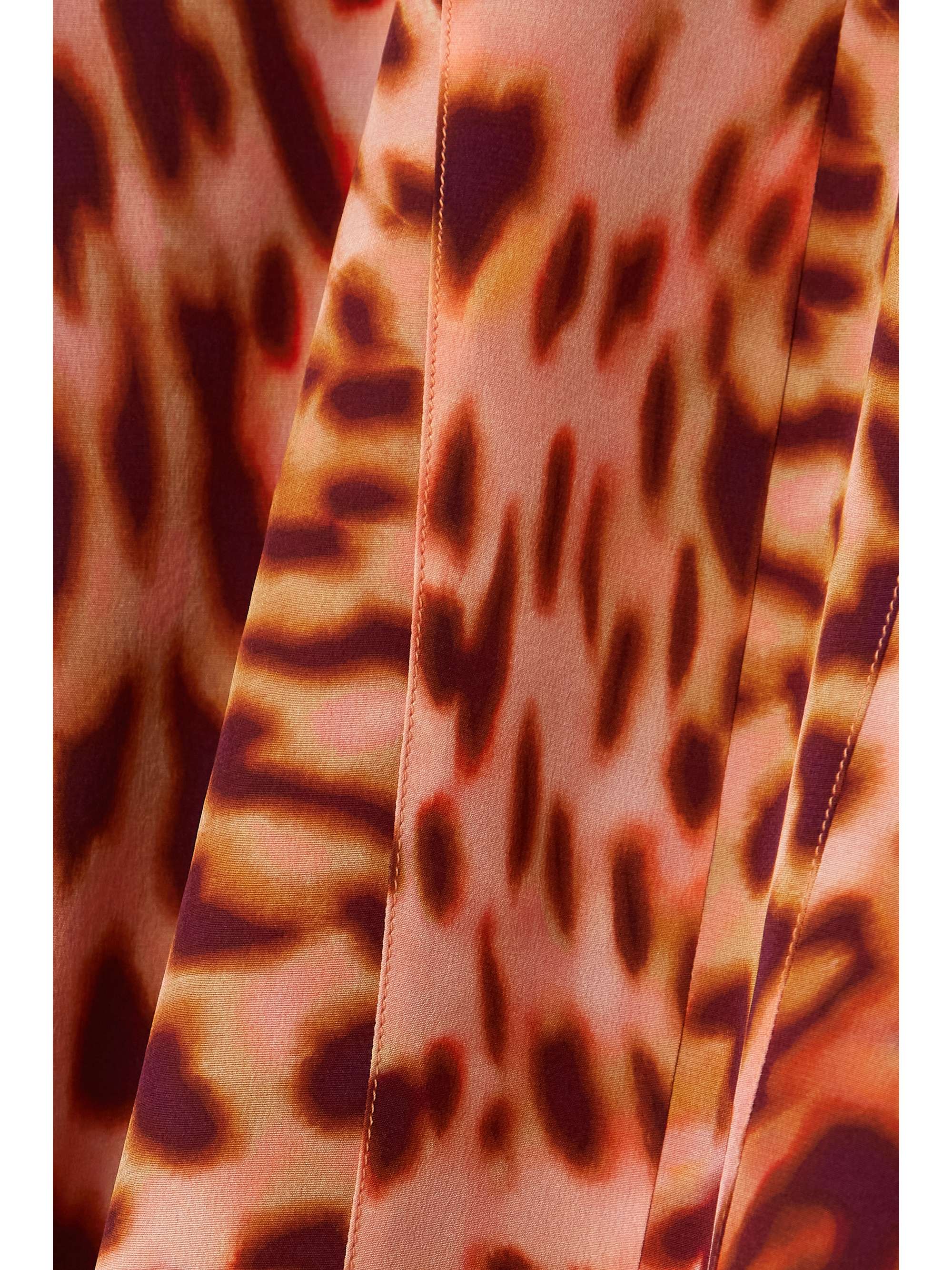 STELLA MCCARTNEY Naya 豹纹真丝双绉中长半身裙