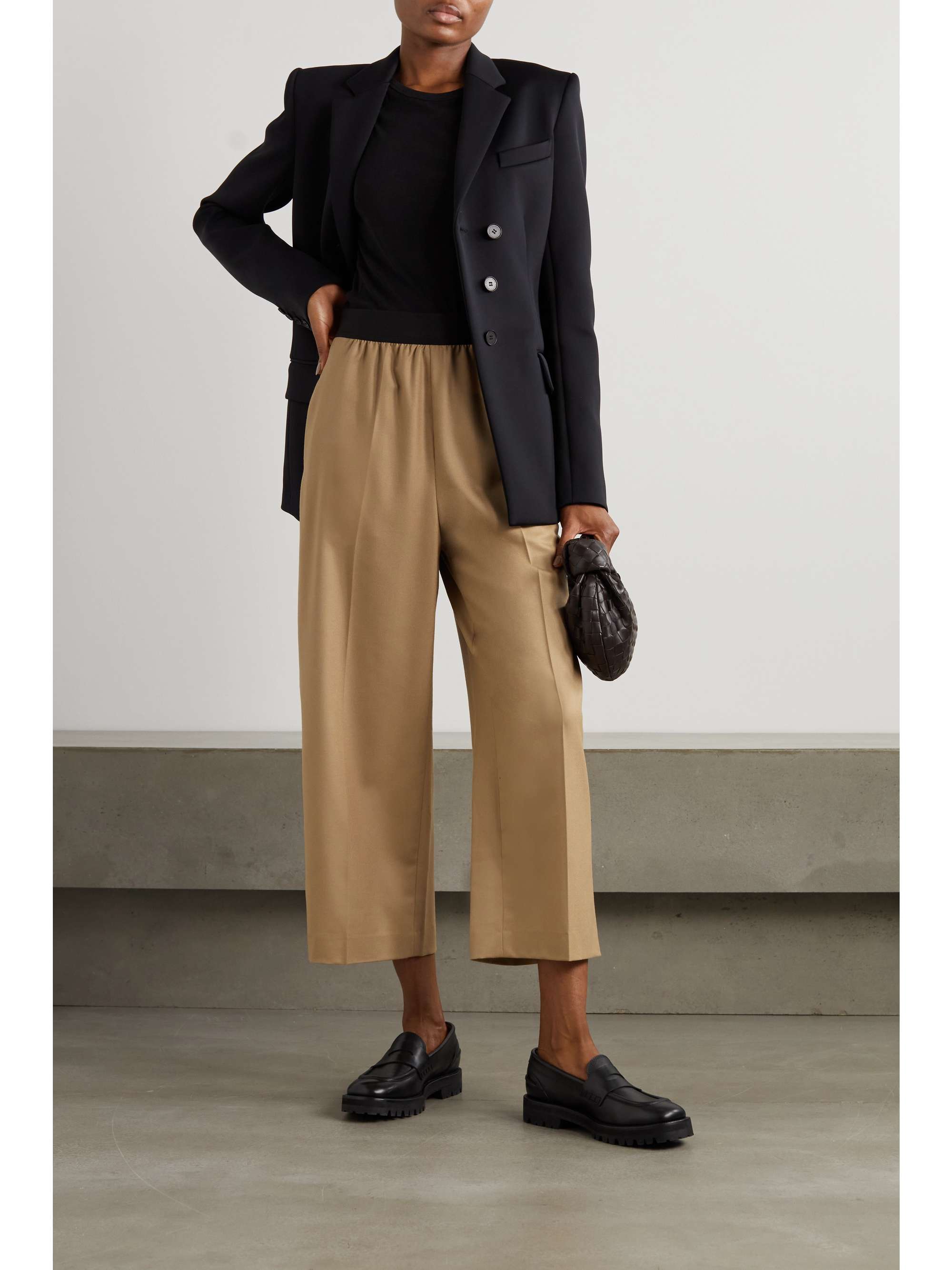 STELLA MCCARTNEY Cropped wool-twill wide-leg pants