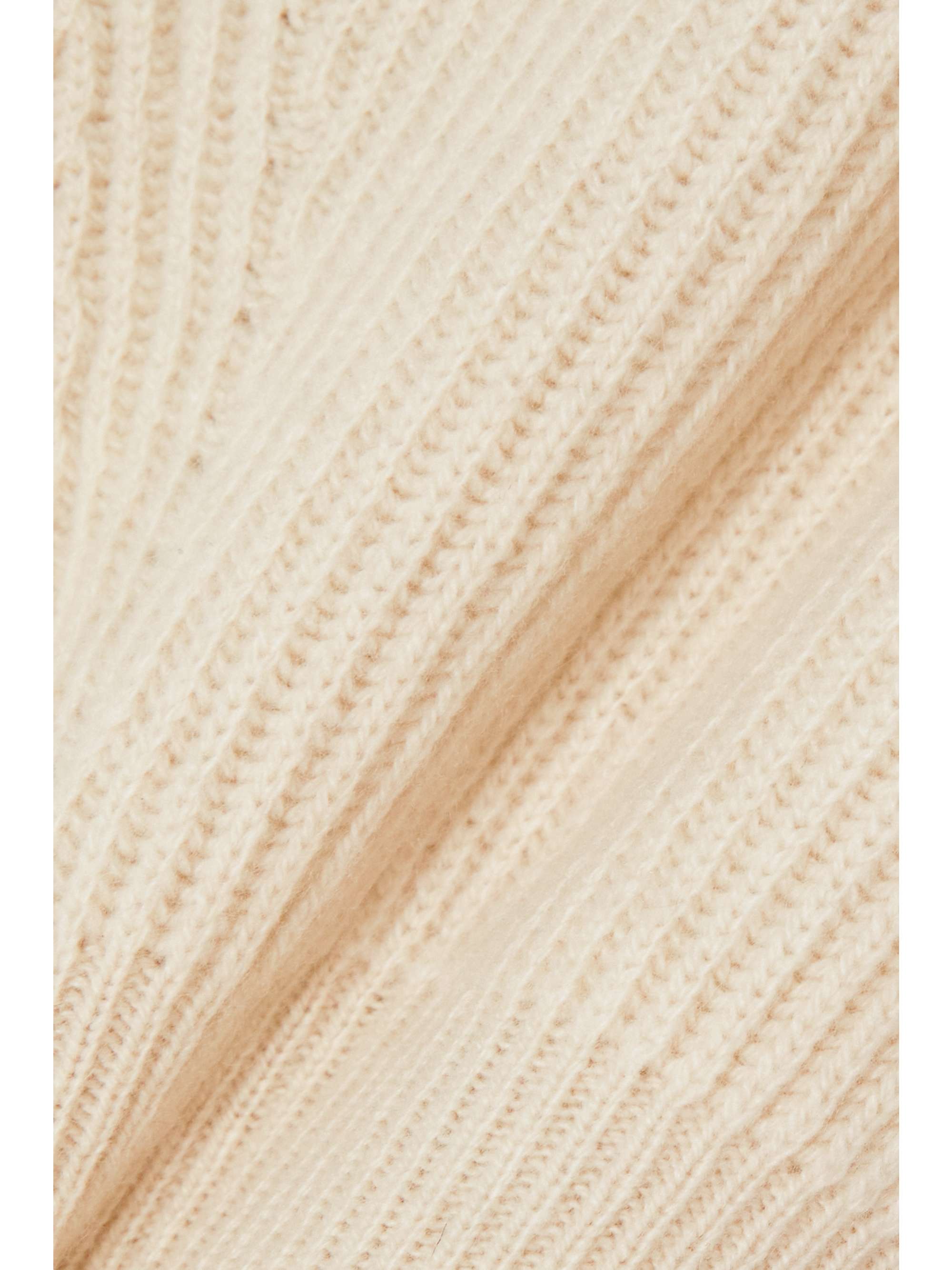 STELLA MCCARTNEY Asymmetric embellished ribbed cashmere and wool-blend sweater