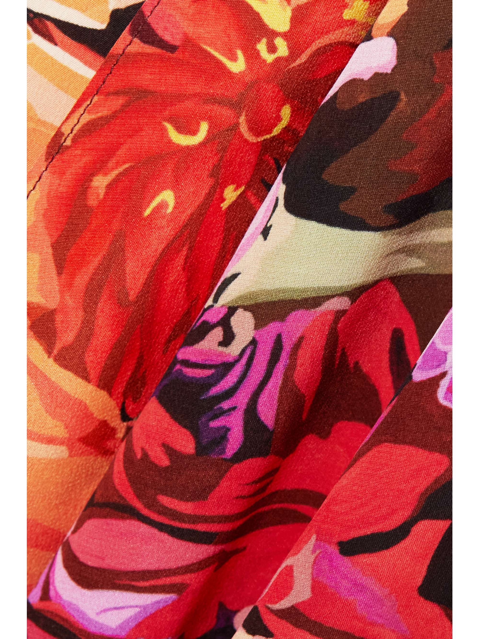 STELLA MCCARTNEY Floral-print silk crepe de chine midi dress
