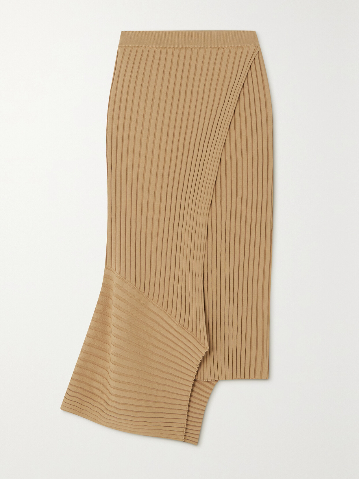 STELLA MCCARTNEY ASYMMETRIC RIBBED ORGANIC COTTON SKIRT